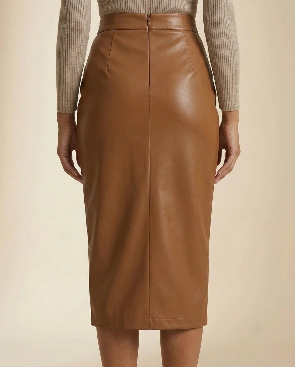 Evanthe Midi Skirt — Brown | SKU: SD-99103-brown-L,SD-99103-brown-M,SD-99103-brown-S,SD-99103-brown-XL,SD-99103-brown-XS