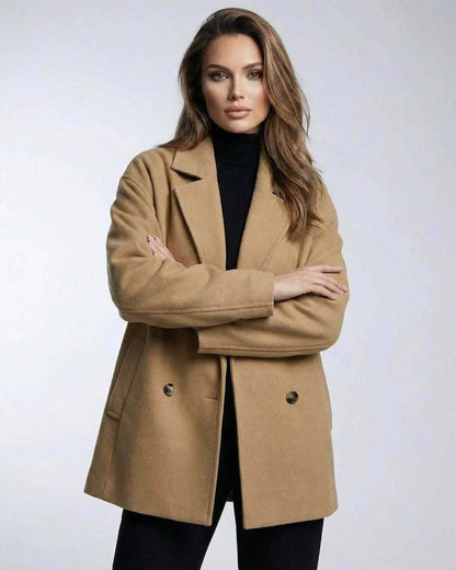Monaco Jacket by Lauven - Women's Camel Jacket with Oversized Tailored Silhouette