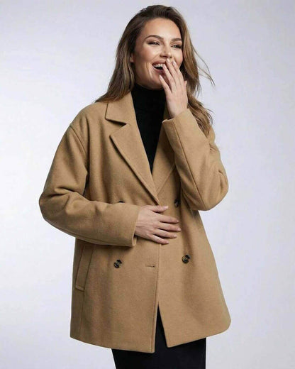 Monaco Jacket by Lauven – Women’s Camel Jacket with oversized tailored silhouette and relaxed fit.