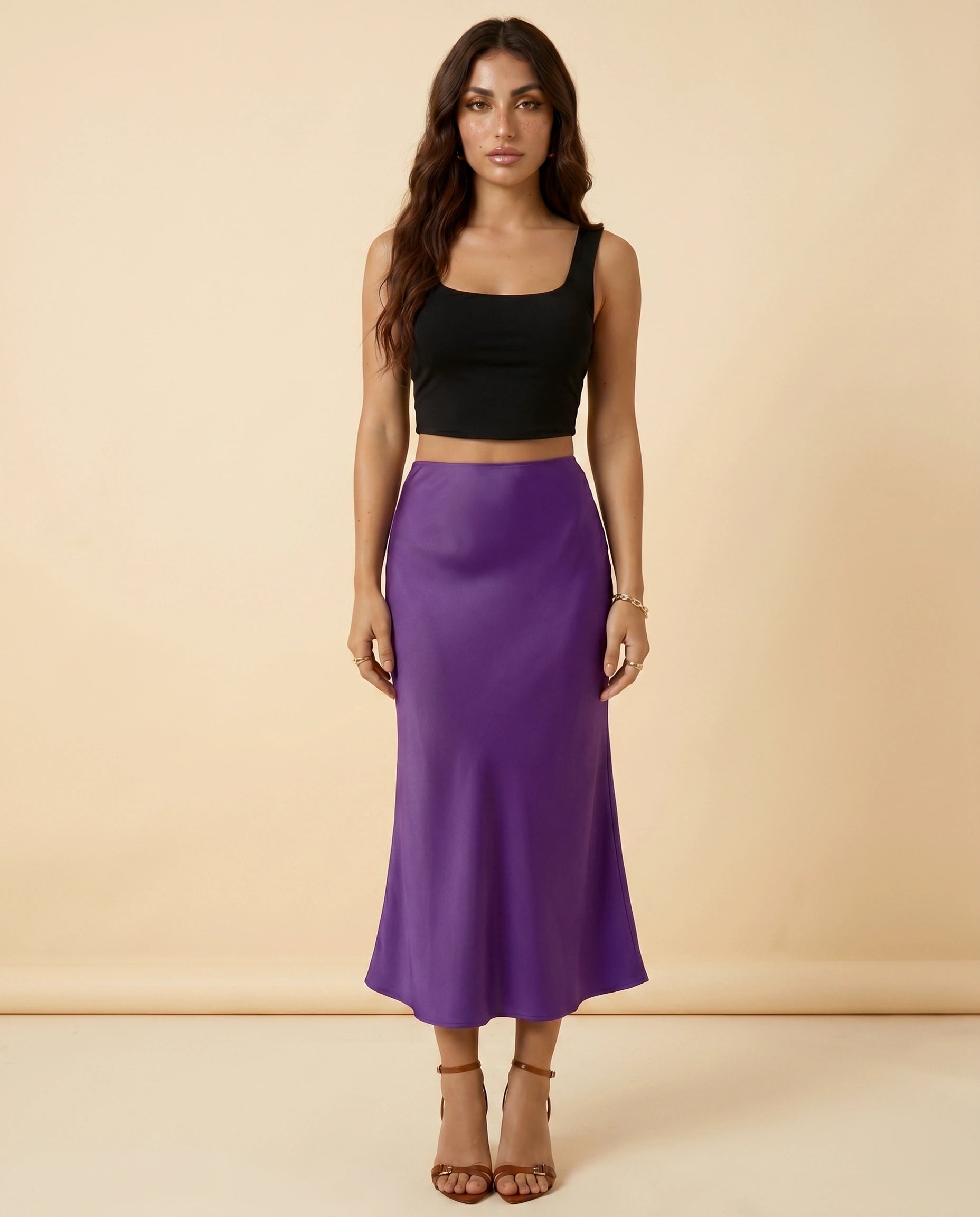 Amethyst Midi Skirt front | SKU: AMS-63984-purple-L-S2,AMS-63984-purple-M-S2,AMS-63984-purple-S-S2,AMS-63984-purple-XL-S2,AMS-63984-purple-XS-S2