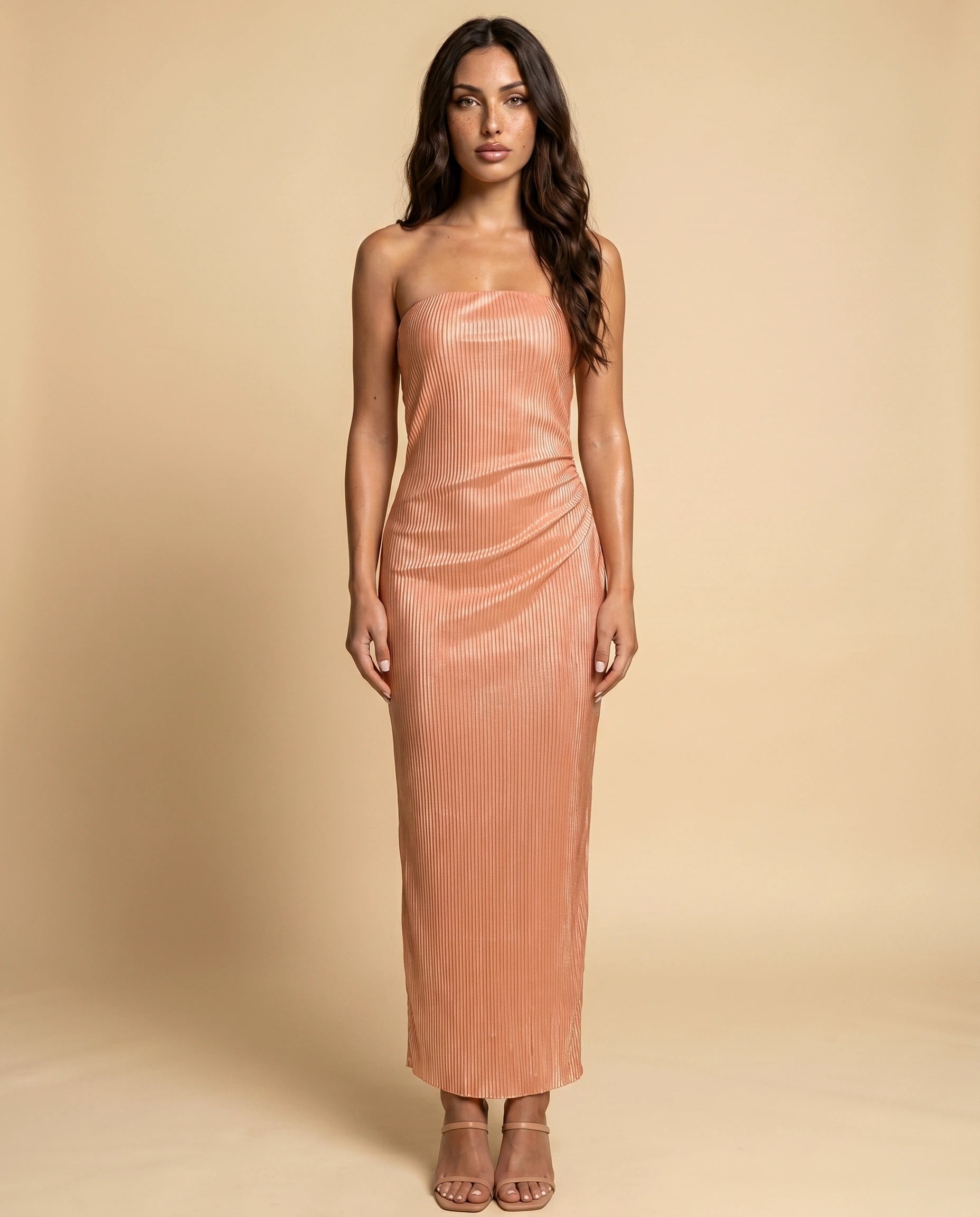 Champagne Maxi Dress front