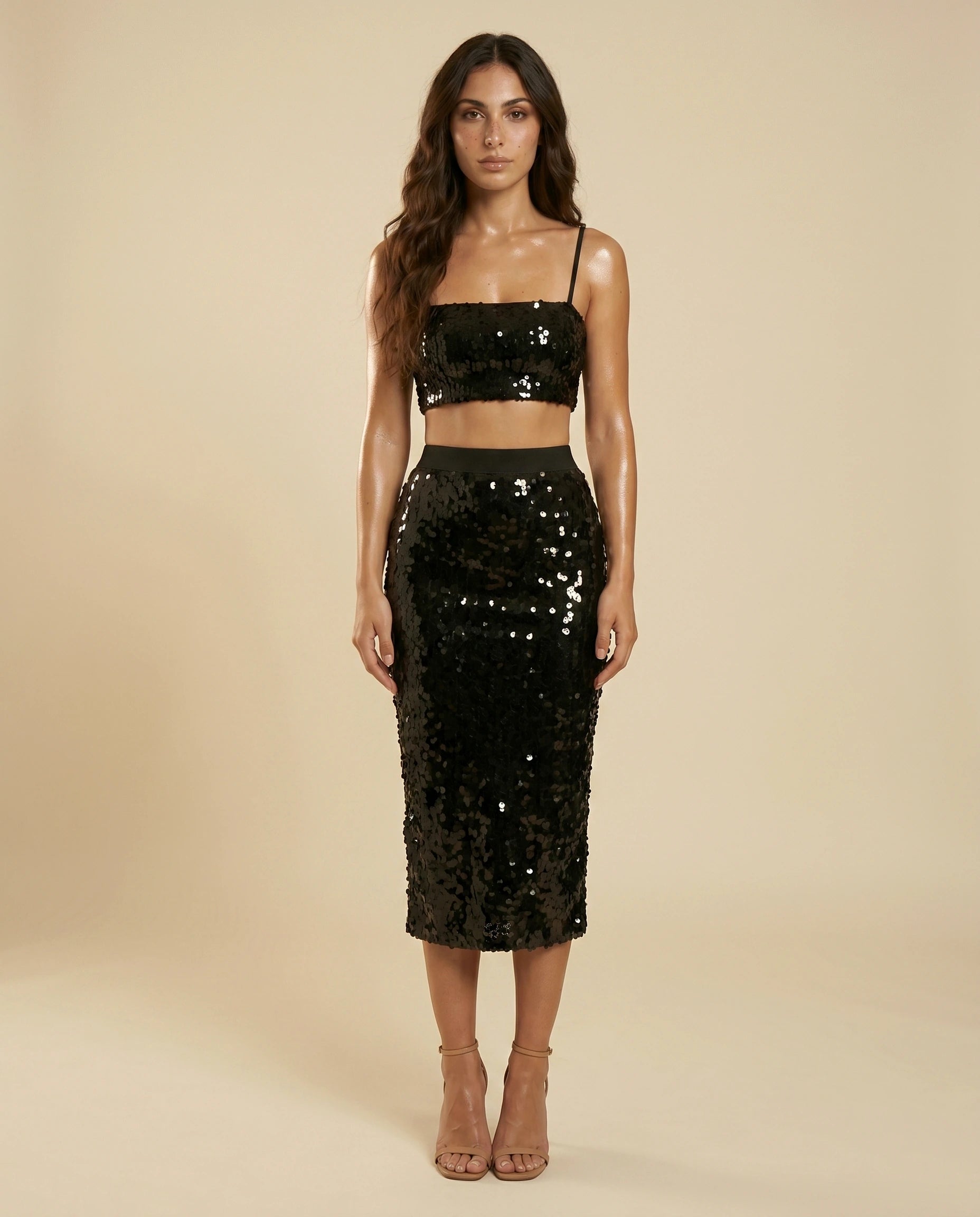 Noctura Midi Skirt front | SKU: NMS-84631-black-L-S2,NMS-84631-black-M-S2,NMS-84631-black-S-S2,NMS-84631-black-XL-S2,NMS-84631-black-XS-S2