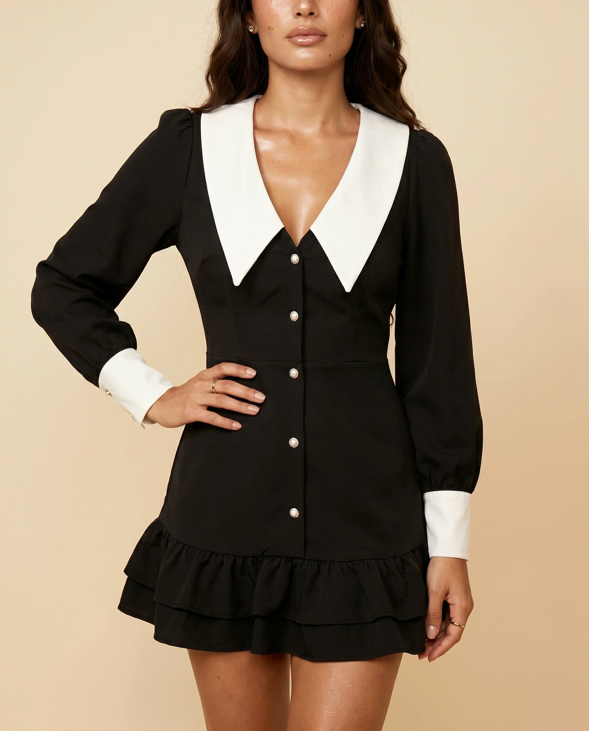 Corinne Mini Dress detail | SKU: COR-35281-black-L-S2,COR-35281-black-M-S2,COR-35281-black-S-S2,COR-35281-black-XL-S2,COR-35281-black-XS-S2