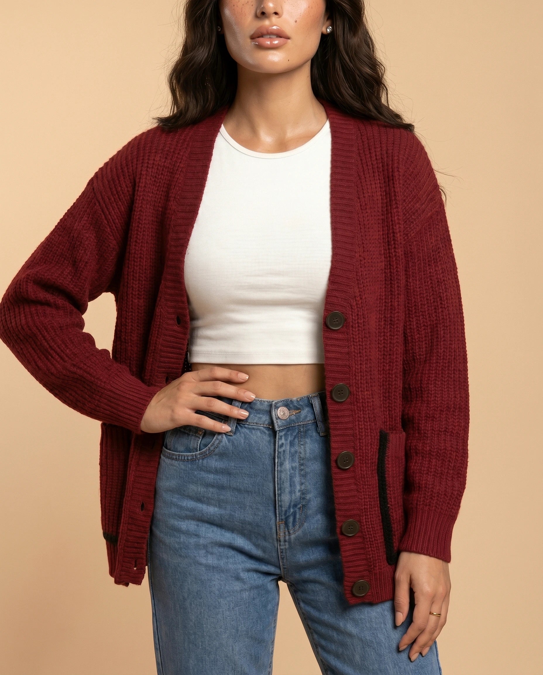 Merano Cardigan detail | SKU: MC-31482-Red-L-S2,MC-31482-Red-M-S2,MC-31482-Red-S-S2,MC-31482-Red-XL-S2,MC-31482-Red-XS-S2