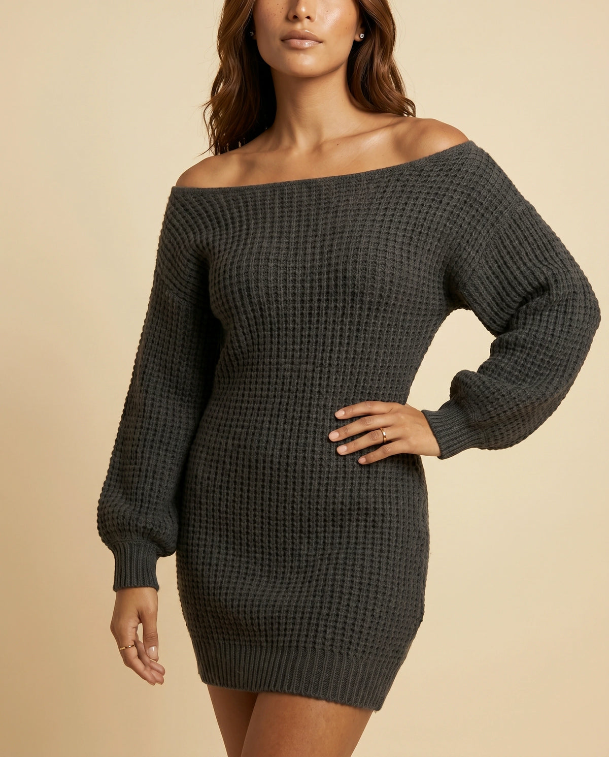 Ember Mini Dress detail | SKU: EMD-87245-charcoal-L-S2,EMD-87245-charcoal-M-S2,EMD-87245-charcoal-S-S2,EMD-87245-charcoal-XL-S2,EMD-87245-charcoal-XS-S2