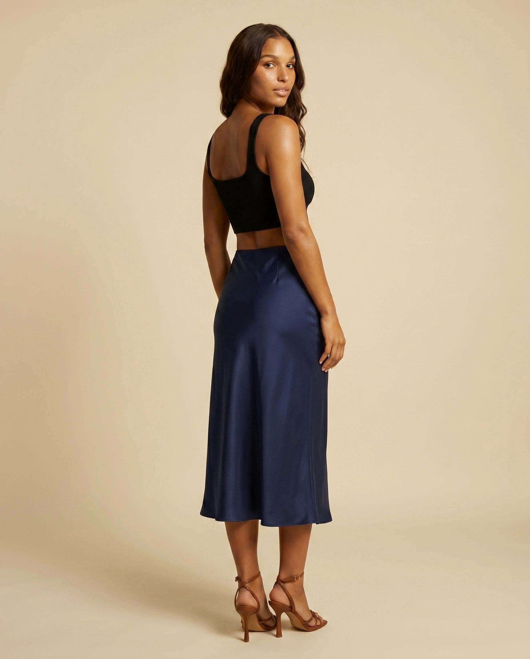 Astra Midi Skirt back | SKU: AMS-95241-navy-L-S2,AMS-95241-navy-M-S2,AMS-95241-navy-S-S2,AMS-95241-navy-XL-S2,AMS-95241-navy-XS-S2