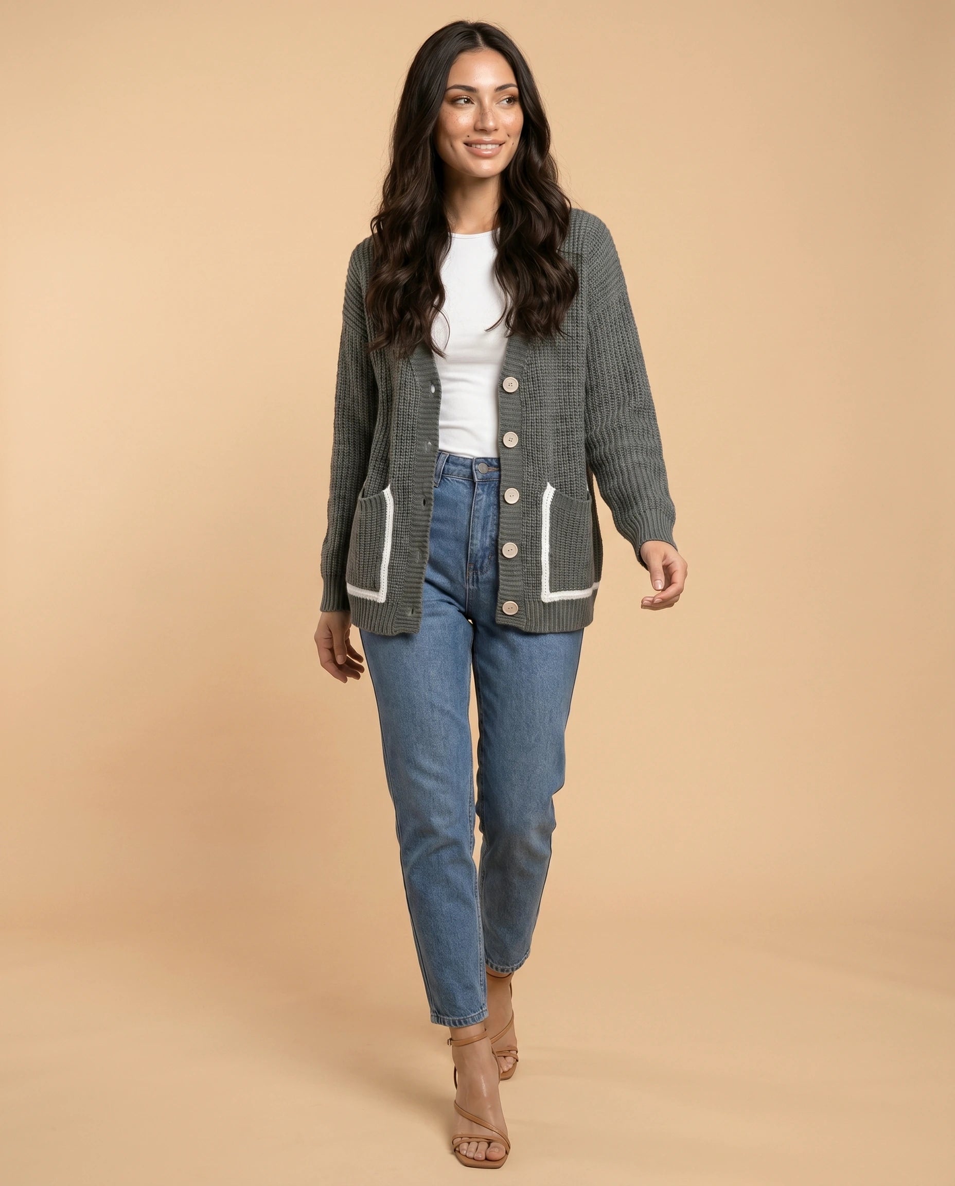 Linden Cardigan lifestyle | SKU: LC-48291-Gray-L-S2,LC-48291-Gray-M-S2,LC-48291-Gray-S-S2,LC-48291-Gray-XL-S2,LC-48291-Gray-XS-S2