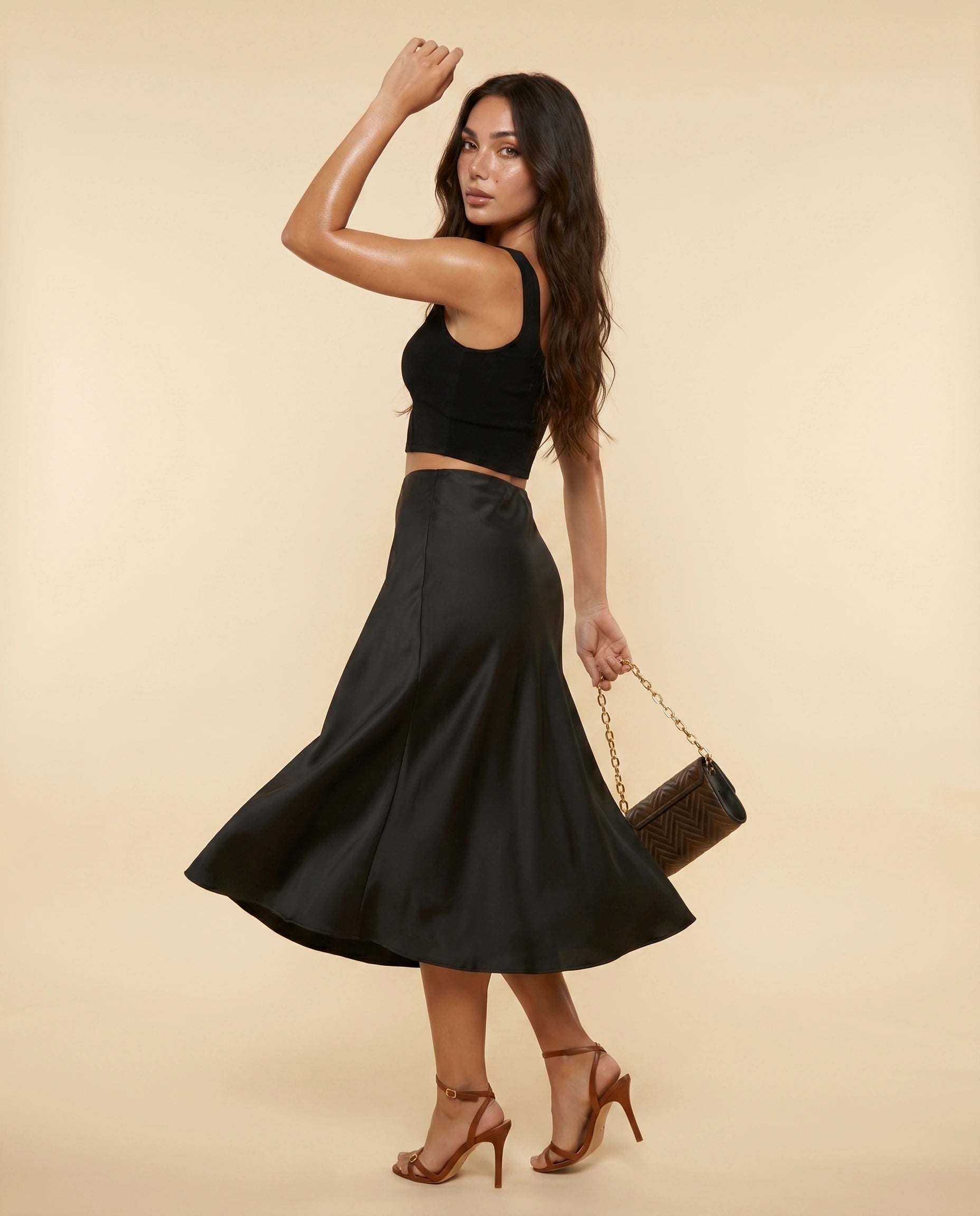 Noirelle Midi Skirt finale | SKU: NMS-78134-black-L-S2,NMS-78134-black-M-S2,NMS-78134-black-S-S2,NMS-78134-black-XL-S2,NMS-78134-black-XS-S2