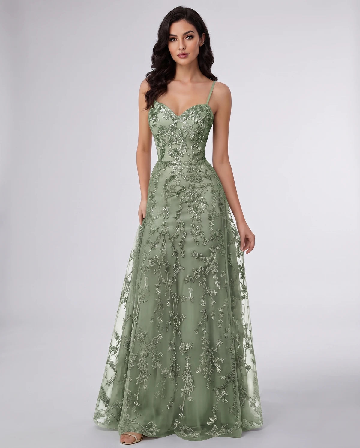 Adriana Maxi Dress — Dusty Green