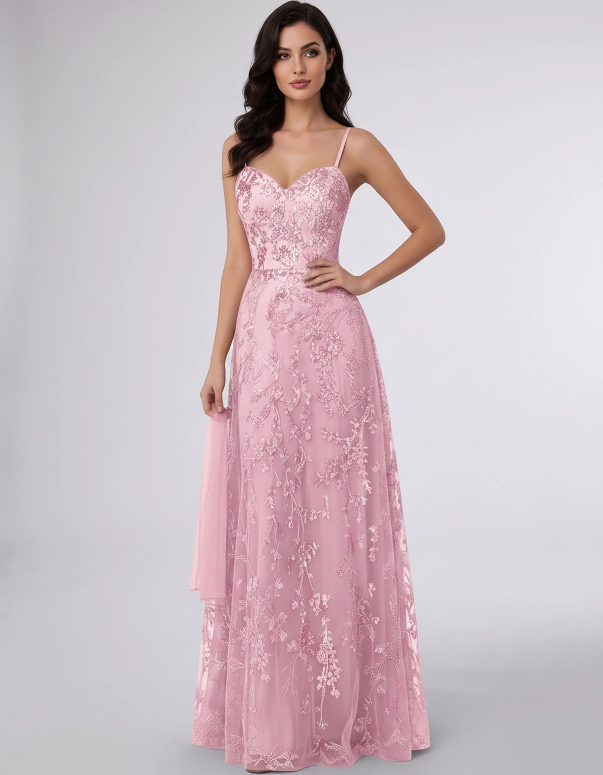 Adriana Maxi Dress — Pink | SKU: SD-11659-pink-2,SD-11659-pink-4,SD-11659-pink-6,SD-11659-pink-8,SD-11659-pink-10,SD-11659-pink-12,SD-11659-pink-14,SD-11659-pink-16,SD-11659-pink-16W,SD-11659-pink-18W,SD-11659-pink-20W,SD-11659-pink-22W