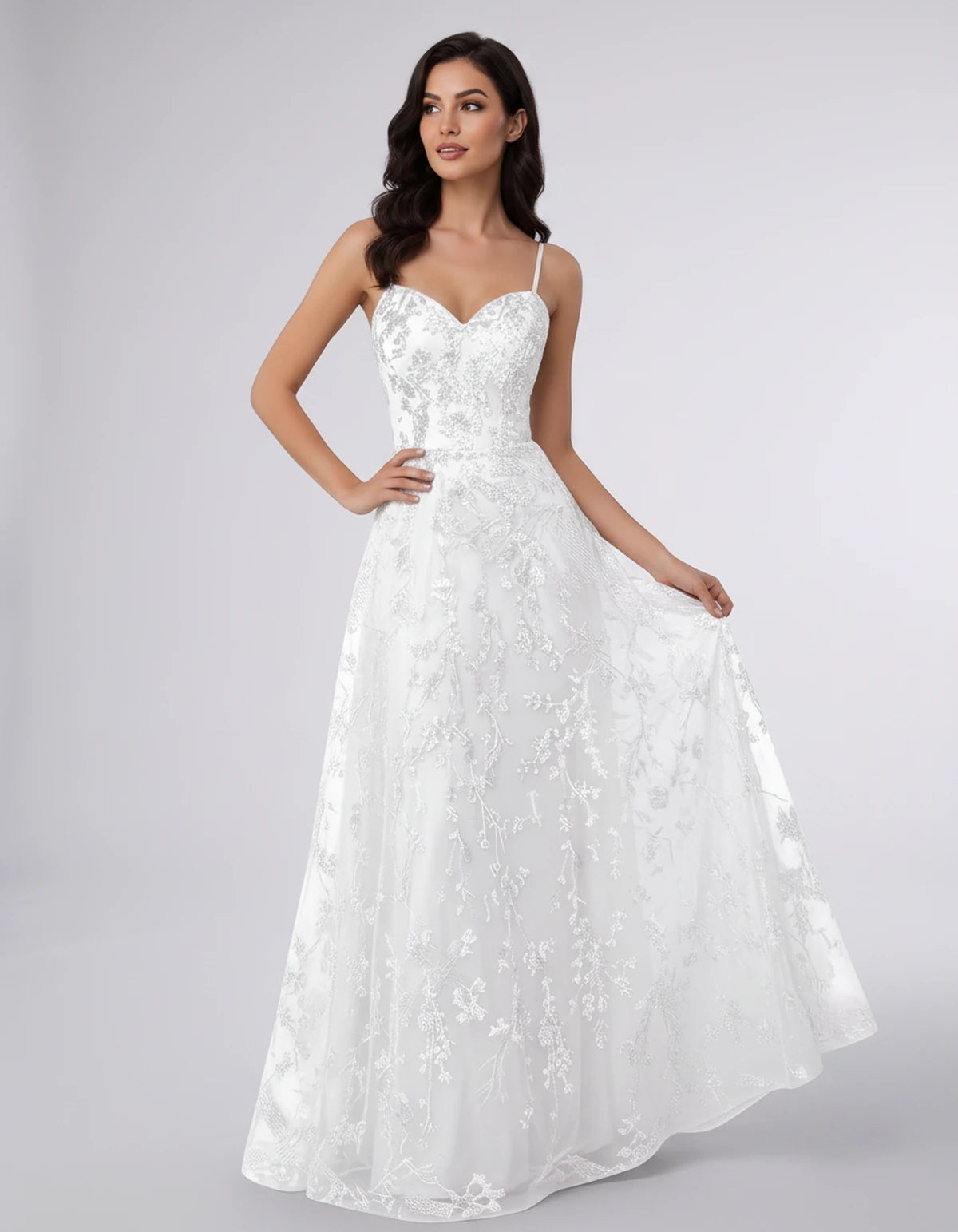Adriana Maxi Dress — White | SKU: SD-11659-white-2,SD-11659-white-4,SD-11659-white-6,SD-11659-white-8,SD-11659-white-10,SD-11659-white-12,SD-11659-white-14,SD-11659-white-16,SD-11659-white-16W,SD-11659-white-18W,SD-11659-white-20W,SD-11659-white-22W