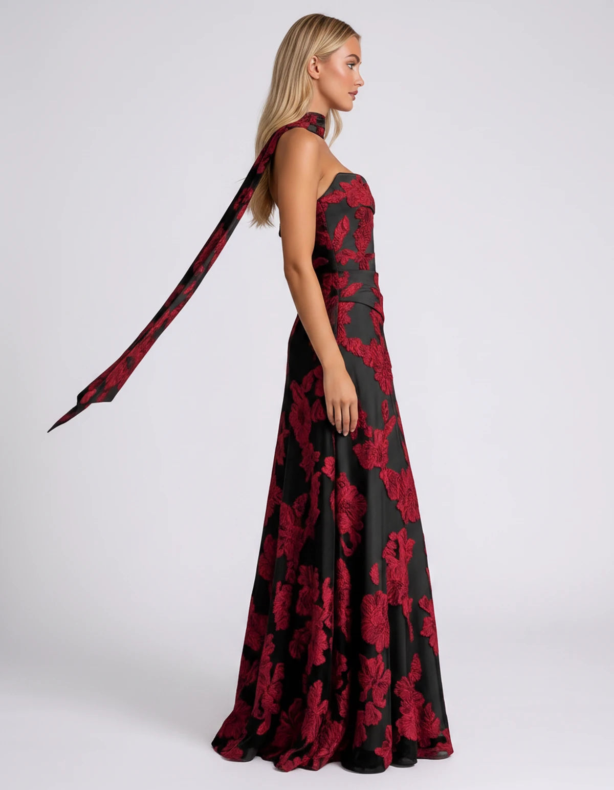 Alcyone Maxi Dress — Black Red | SKU: SD-14622-blackred-2,SD-14622-blackred-4,SD-14622-blackred-6,SD-14622-blackred-8,SD-14622-blackred-10,SD-14622-blackred-12,SD-14622-blackred-14,SD-14622-blackred-16,SD-14622-blackred-16W,SD-14622-blackred-18W,SD-14622-blackred-20W,SD-14622-blackred-22W