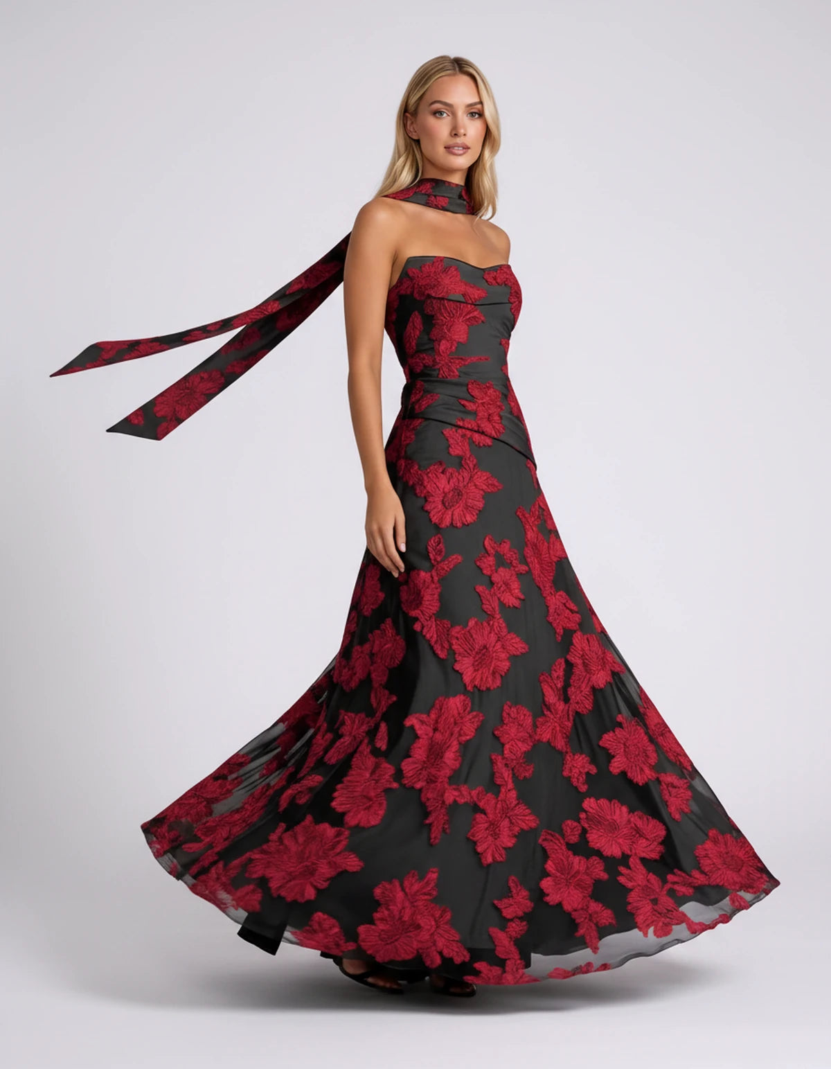 Alcyone Maxi Dress — Black Red | SKU: SD-14622-blackred-2,SD-14622-blackred-4,SD-14622-blackred-6,SD-14622-blackred-8,SD-14622-blackred-10,SD-14622-blackred-12,SD-14622-blackred-14,SD-14622-blackred-16,SD-14622-blackred-16W,SD-14622-blackred-18W,SD-14622-blackred-20W,SD-14622-blackred-22W