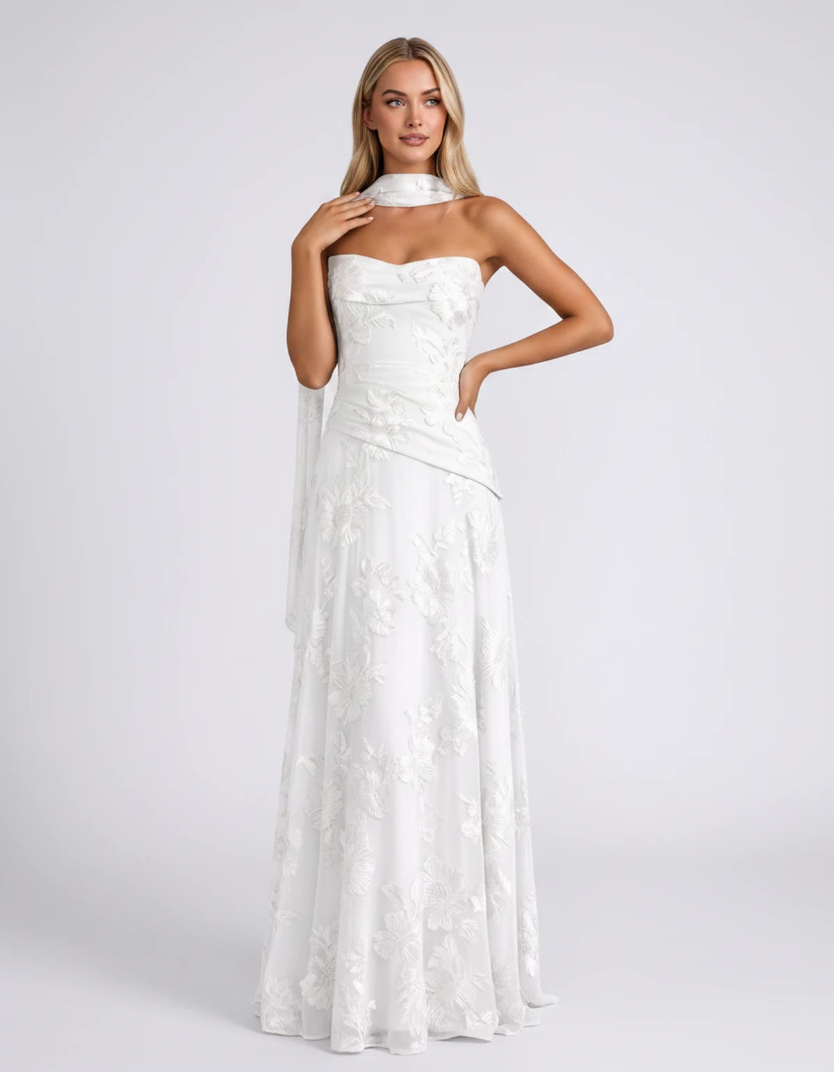 Alcyone Maxi Dress — White | SKU: SD-14622-white-2,SD-14622-white-4,SD-14622-white-6,SD-14622-white-8,SD-14622-white-10,SD-14622-white-12,SD-14622-white-14,SD-14622-white-16,SD-14622-white-16W,SD-14622-white-18W,SD-14622-white-20W,SD-14622-white-22W