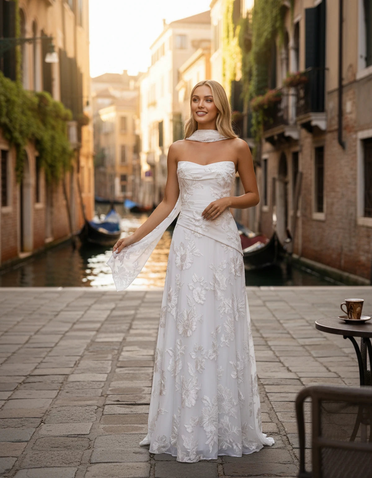 Alcyone Maxi Dress — White | SKU: SD-14622-white-2,SD-14622-white-4,SD-14622-white-6,SD-14622-white-8,SD-14622-white-10,SD-14622-white-12,SD-14622-white-14,SD-14622-white-16,SD-14622-white-16W,SD-14622-white-18W,SD-14622-white-20W,SD-14622-white-22W