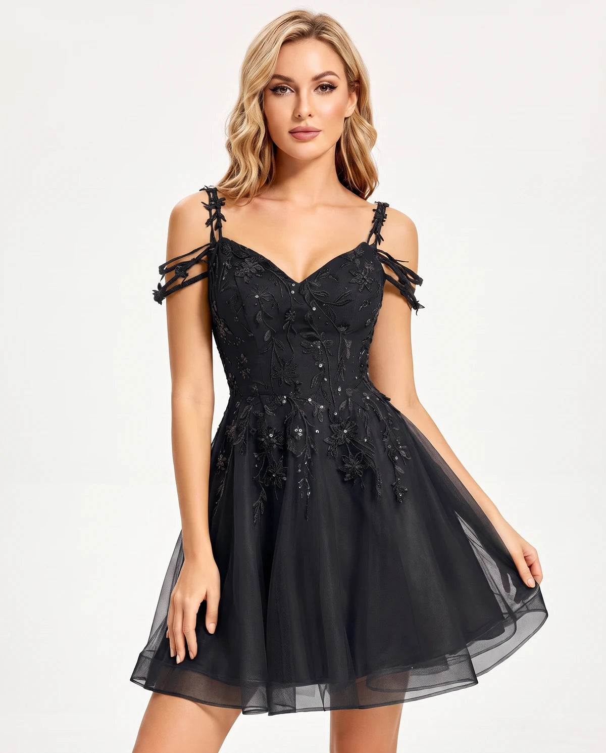 Alessia Mini Dress — Black