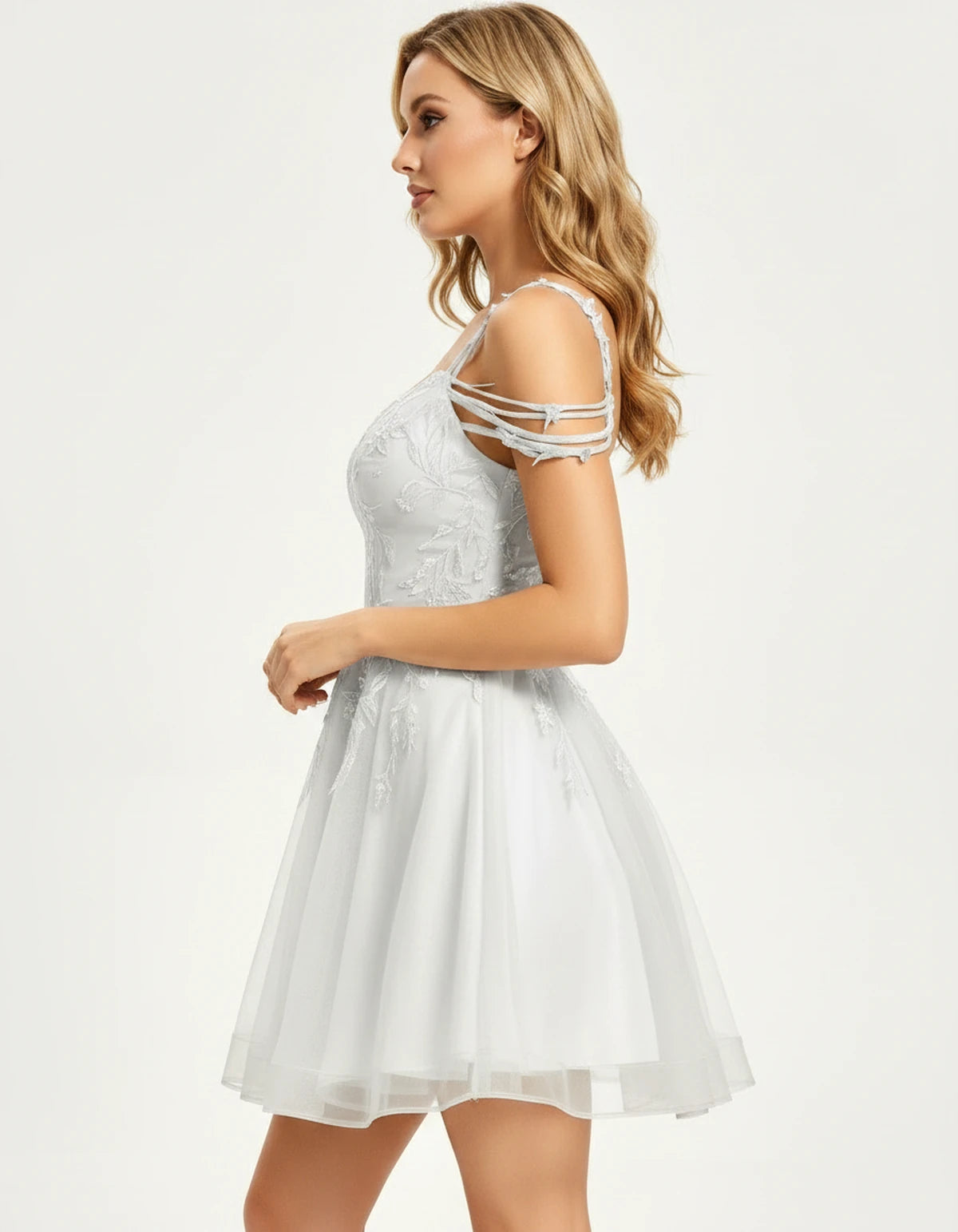 Alessia Mini Dress — White | SKU: SD-31886-white-2,SD-31886-white-4,SD-31886-white-8,SD-31886-white-20 Plus,SD-31886-white-6,SD-31886-white-10,SD-31886-white-12,SD-31886-white-18 Plus,SD-31886-white-16,SD-31886-white-22 Plus,SD-31886-white-14,SD-31886-white-16 Plus