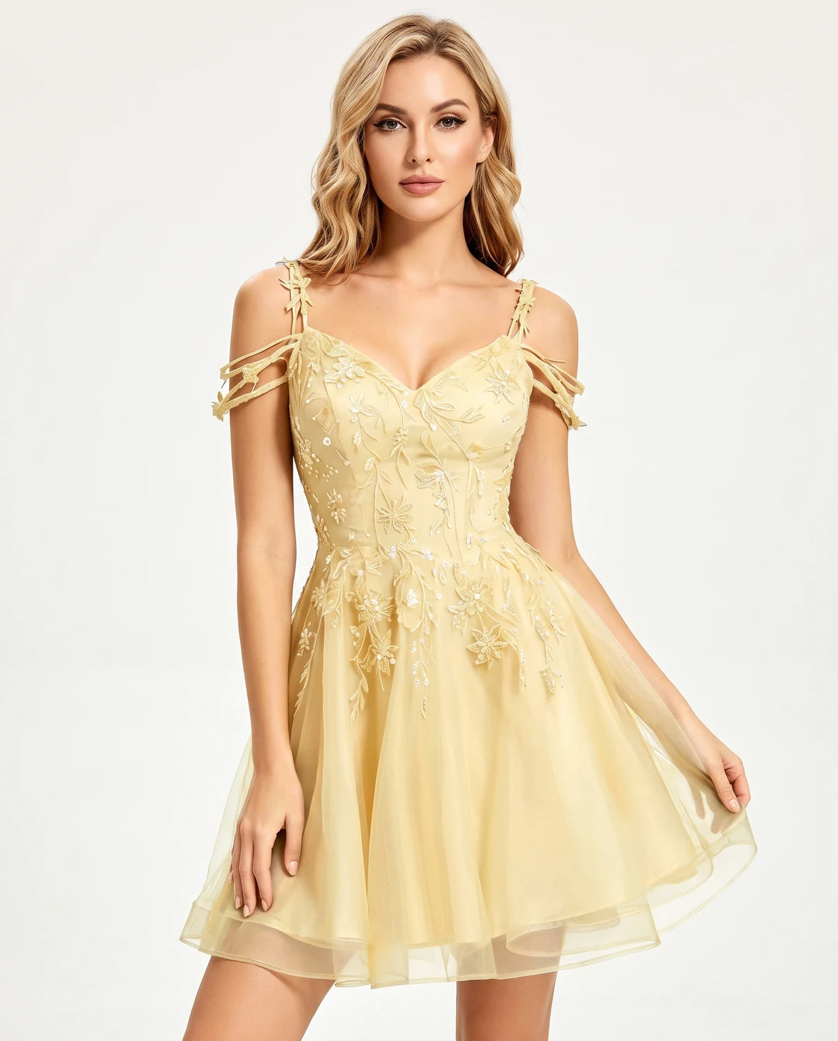 Alessia Mini Dress — Yellow