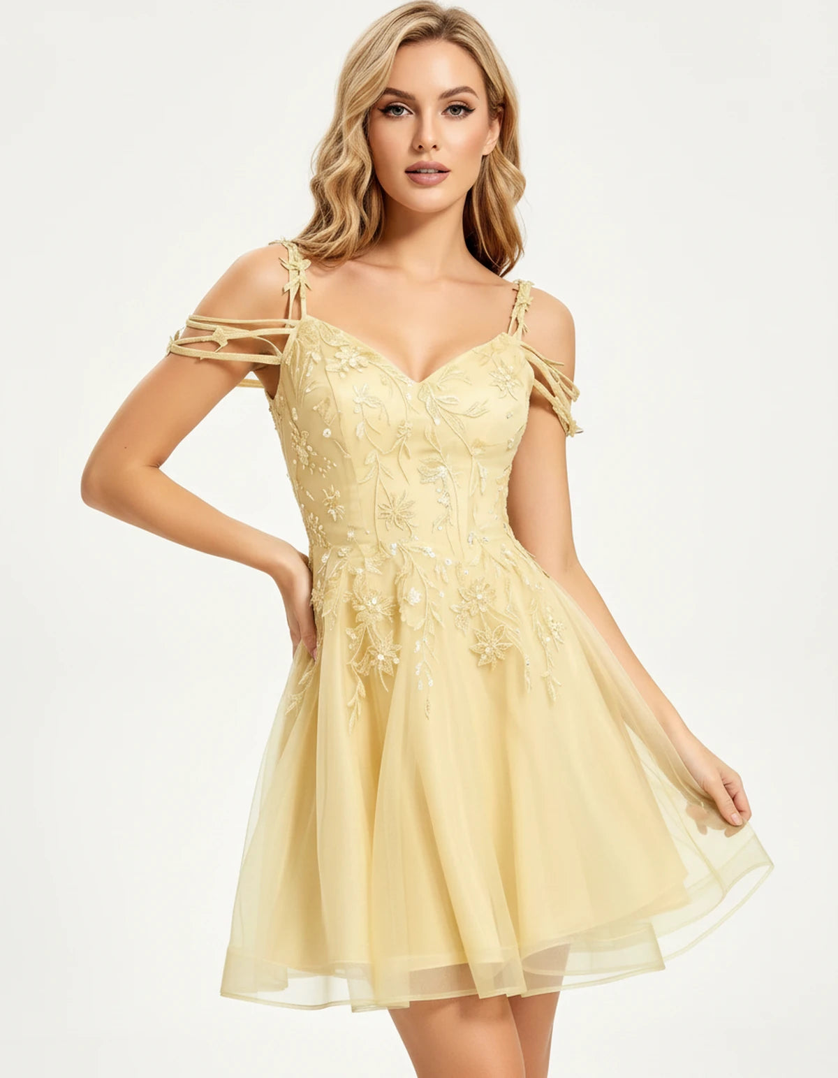 Alessia Mini Dress — Yellow | SKU: SD-31886-yellow-2,SD-31886-yellow-4,SD-31886-yellow-8,SD-31886-yellow-20 Plus,SD-31886-yellow-6,SD-31886-yellow-10,SD-31886-yellow-12,SD-31886-yellow-18 Plus,SD-31886-yellow-16,SD-31886-yellow-22 Plus,SD-31886-yellow-14,SD-31886-yellow-16 Plus