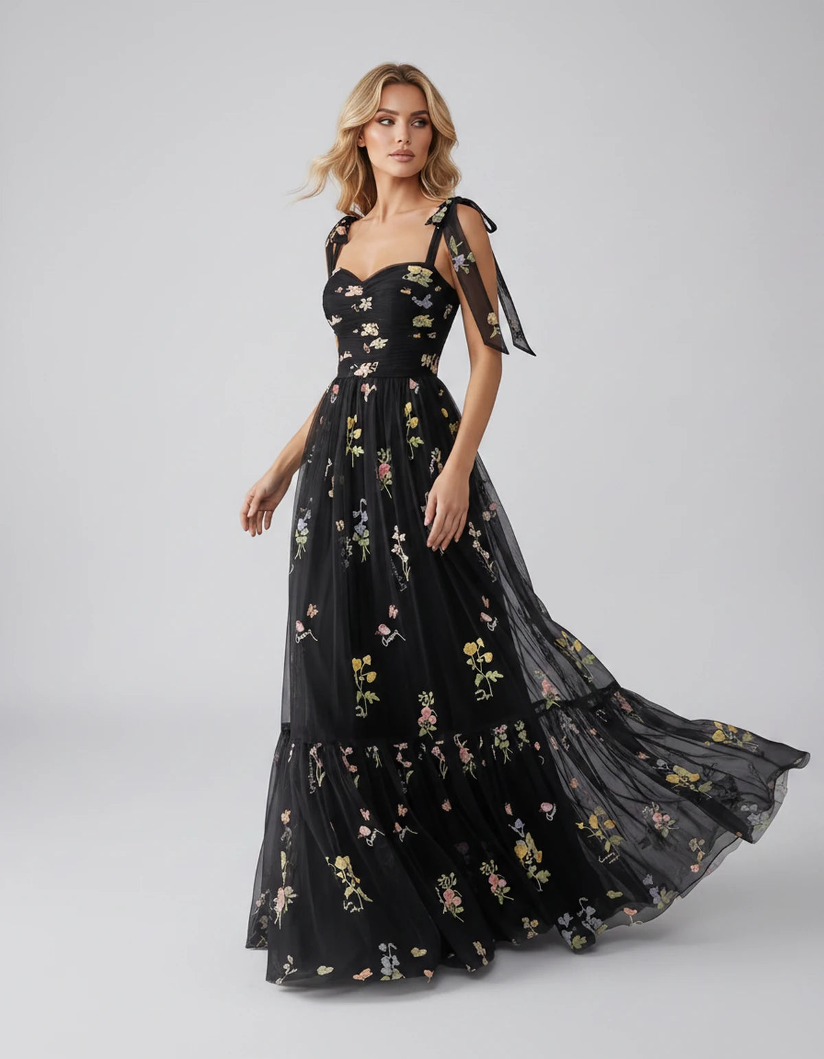 Almeria Maxi Dress — Black | SKU: SD-25158-black-2,SD-25158-black-4,SD-25158-black-6,SD-25158-black-8,SD-25158-black-10,SD-25158-black-12,SD-25158-black-14,SD-25158-black-16,SD-25158-black-16W,SD-25158-black-18W,SD-25158-black-20W,SD-25158-black-22W