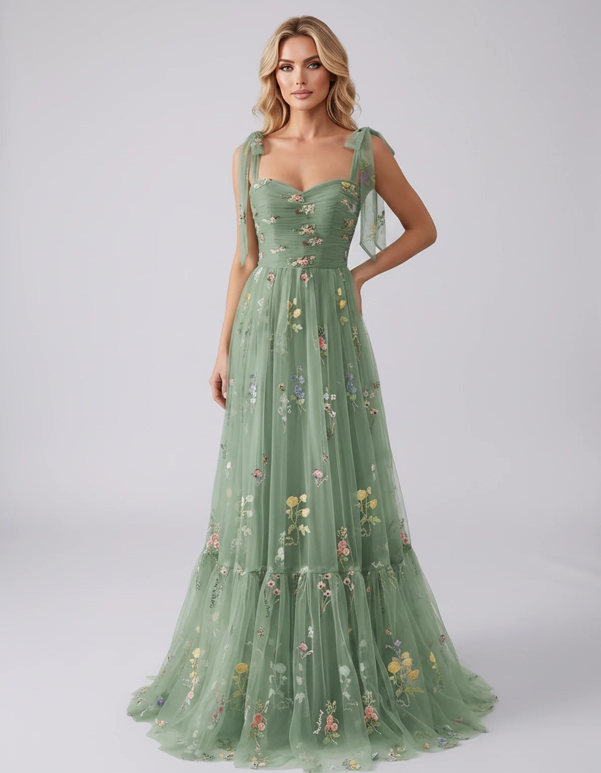 Almeria Maxi Dress — Green | SKU: SD-25158-green-2,SD-25158-green-4,SD-25158-green-6,SD-25158-green-8,SD-25158-green-10,SD-25158-green-12,SD-25158-green-14,SD-25158-green-16,SD-25158-green-16W,SD-25158-green-18W,SD-25158-green-20W,SD-25158-green-22W