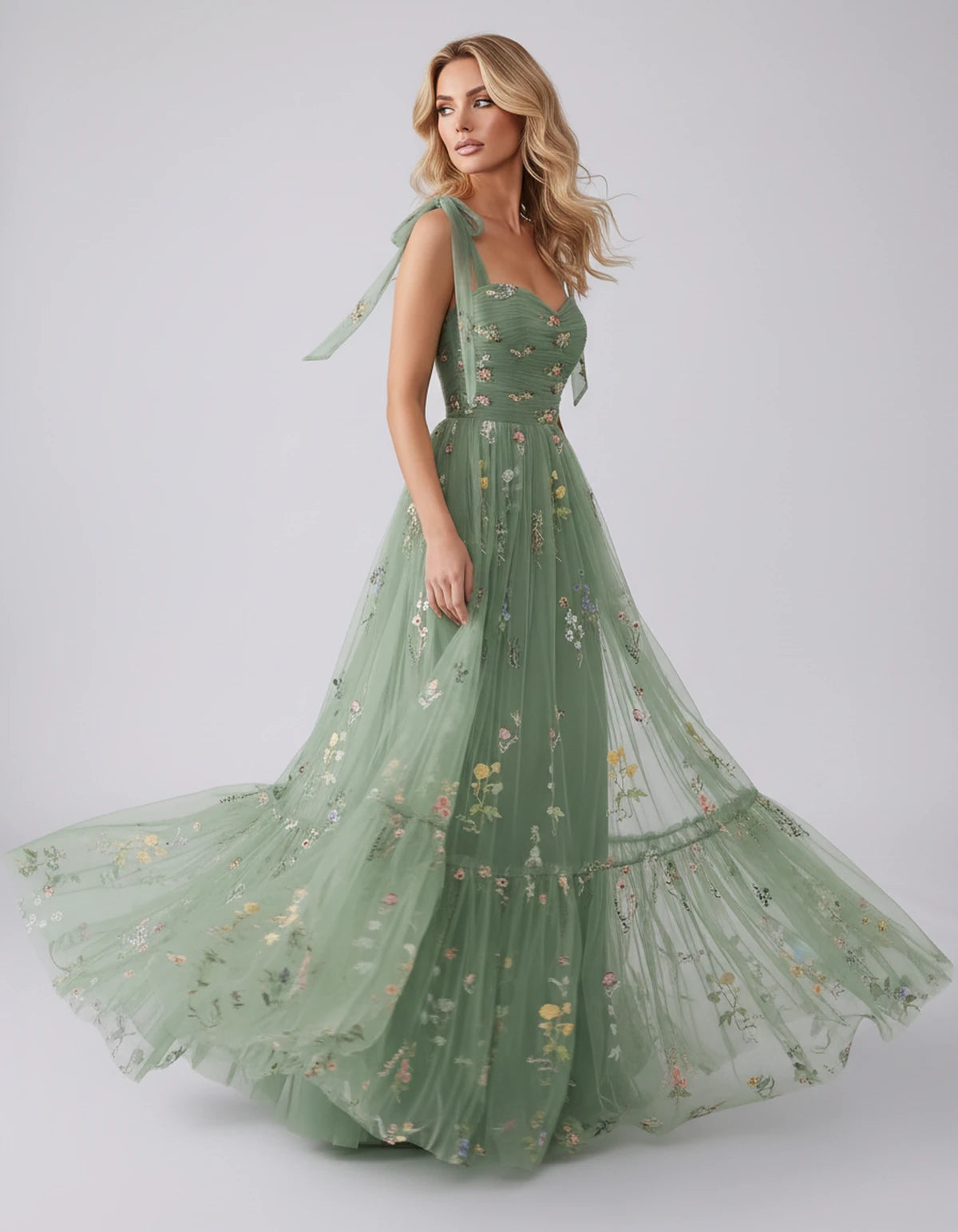 Almeria Maxi Dress — Green | SKU: SD-25158-green-2,SD-25158-green-4,SD-25158-green-6,SD-25158-green-8,SD-25158-green-10,SD-25158-green-12,SD-25158-green-14,SD-25158-green-16,SD-25158-green-16W,SD-25158-green-18W,SD-25158-green-20W,SD-25158-green-22W