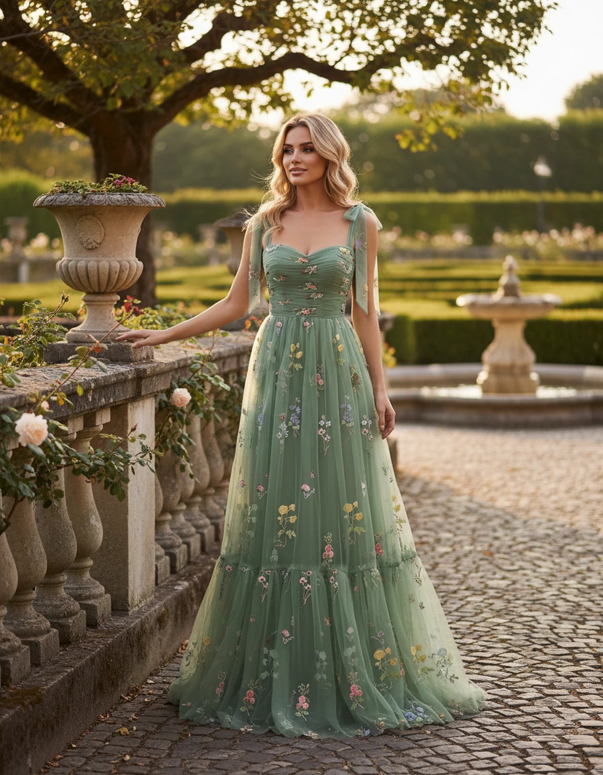 Almeria Maxi Dress — Green | SKU: SD-25158-green-2,SD-25158-green-4,SD-25158-green-6,SD-25158-green-8,SD-25158-green-10,SD-25158-green-12,SD-25158-green-14,SD-25158-green-16,SD-25158-green-16W,SD-25158-green-18W,SD-25158-green-20W,SD-25158-green-22W