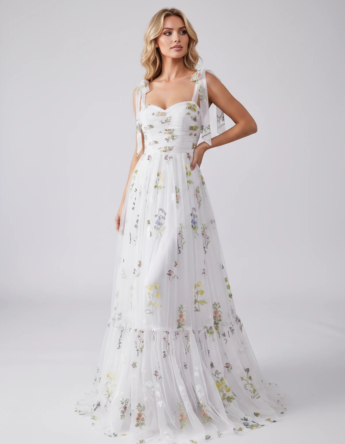 Almeria Maxi Dress — White | SKU: SD-25158-white-2,SD-25158-white-4,SD-25158-white-6,SD-25158-white-8,SD-25158-white-10,SD-25158-white-12,SD-25158-white-14,SD-25158-white-16,SD-25158-white-16W,SD-25158-white-18W,SD-25158-white-20W,SD-25158-white-22W