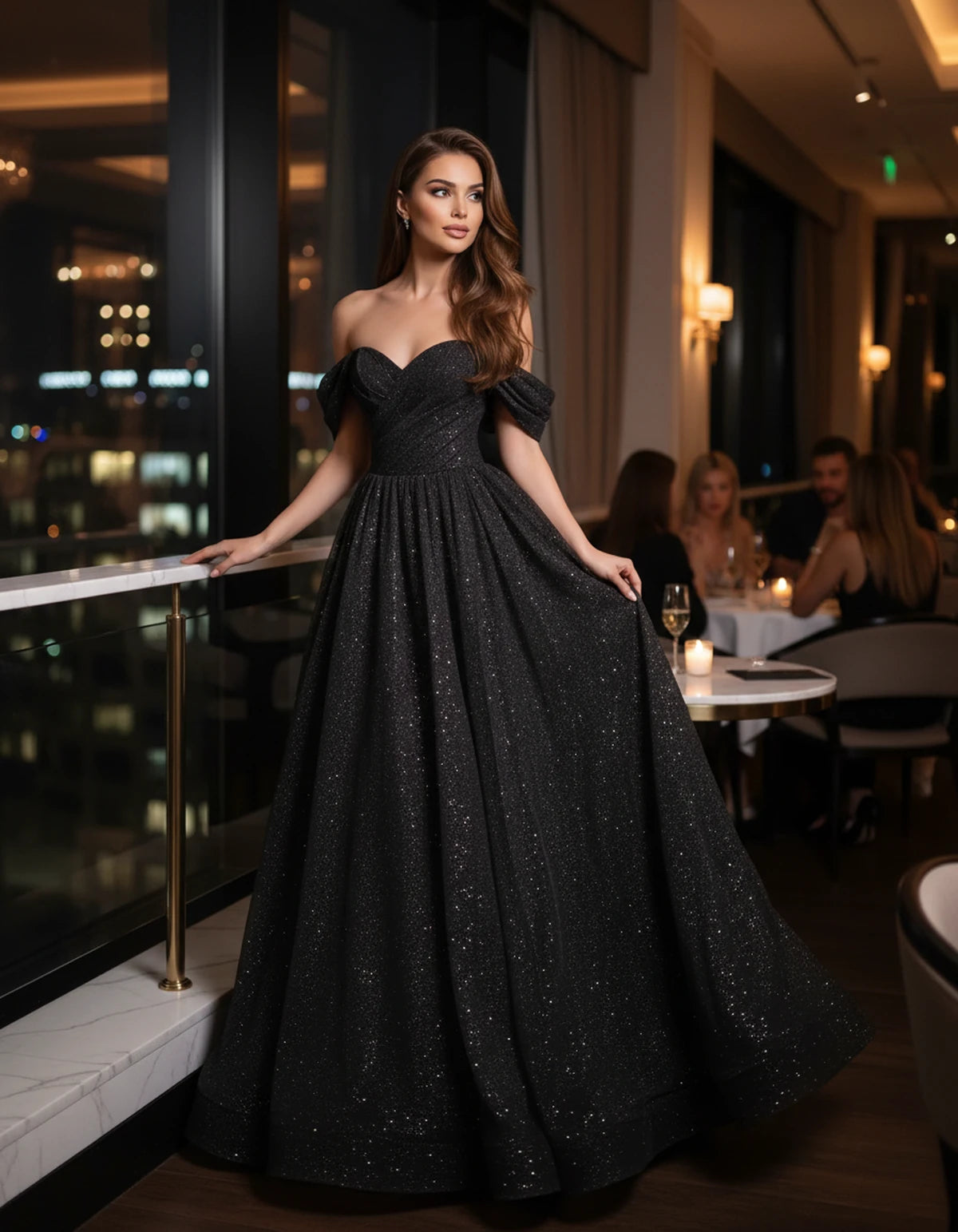 Alouette Maxi Dress — Black | SKU: SD-19817-black-2,SD-19817-black-4,SD-19817-black-6,SD-19817-black-8,SD-19817-black-10,SD-19817-black-12,SD-19817-black-14,SD-19817-black-16,SD-19817-black-16W,SD-19817-black-18W,SD-19817-black-20W,SD-19817-black-22W