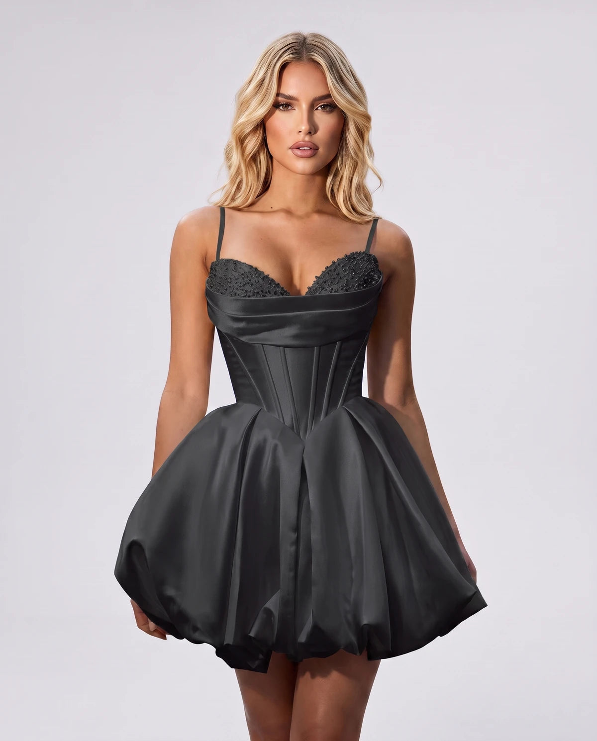 Althea Mini Dress — Black