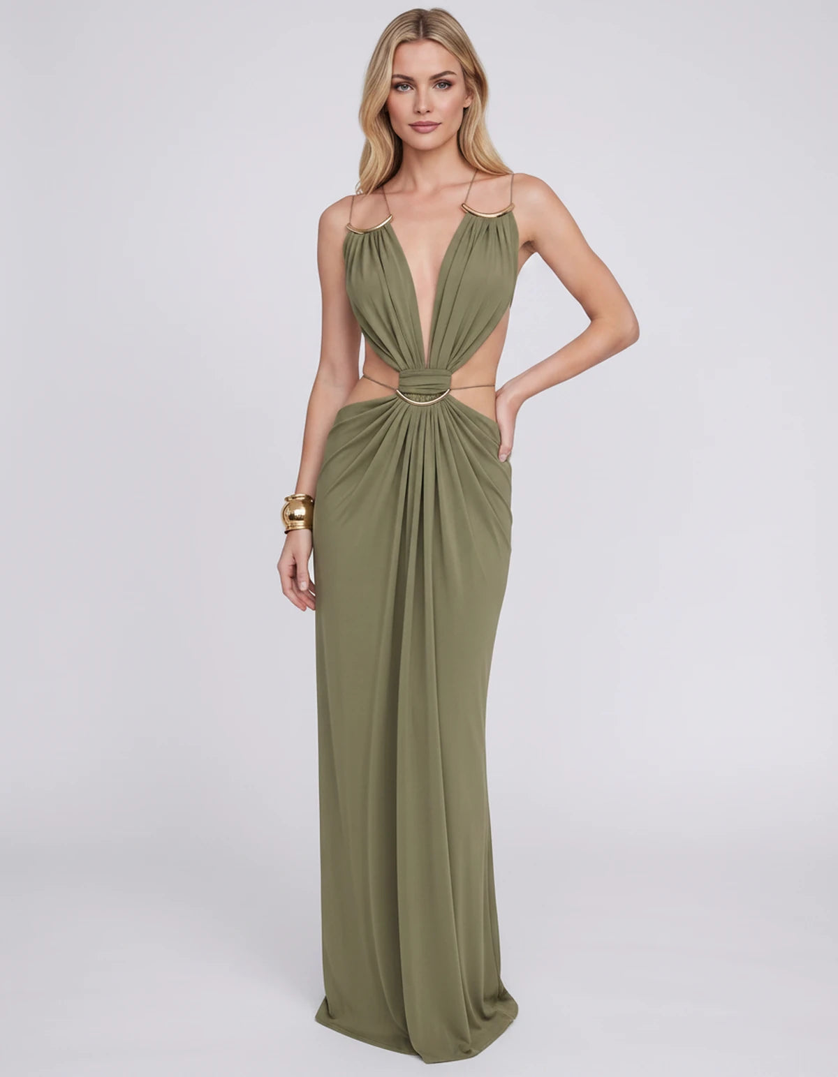 Amarante9 Maxi Dress — Green | SKU: SD-01338-green-XS,SD-01338-green-S,SD-01338-green-M,SD-01338-green-L,SD-01338-green-XL