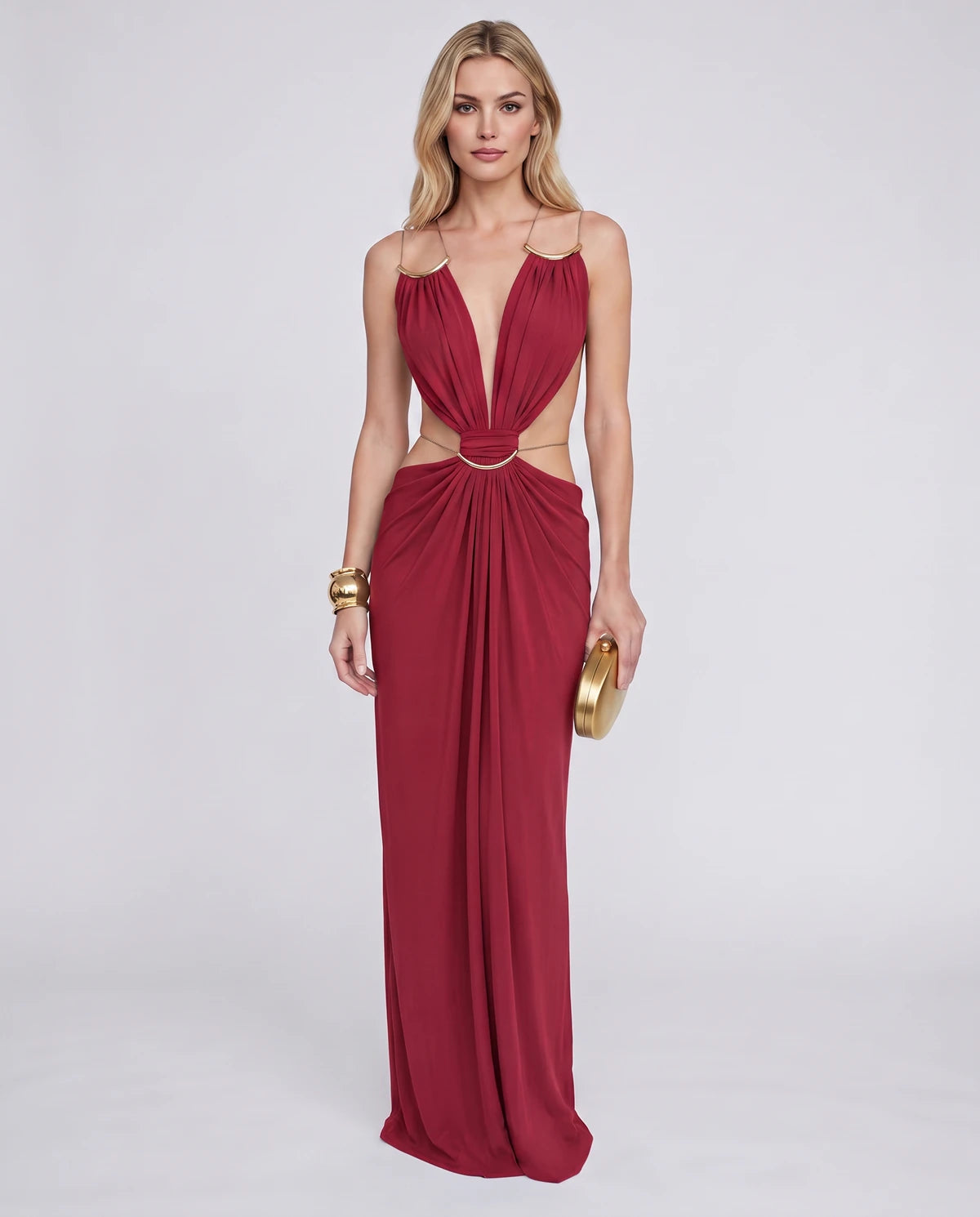 Amarante9 Maxi Dress — Red