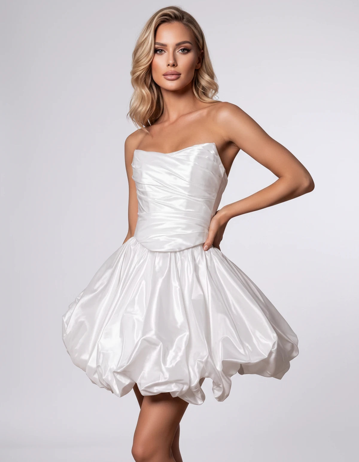 Amaranteika Mini Dress — White | SKU: SD-04419-white-XS,SD-04419-white-S,SD-04419-white-M,SD-04419-white-L,SD-04419-white-XL,SD-04419-white-2XL