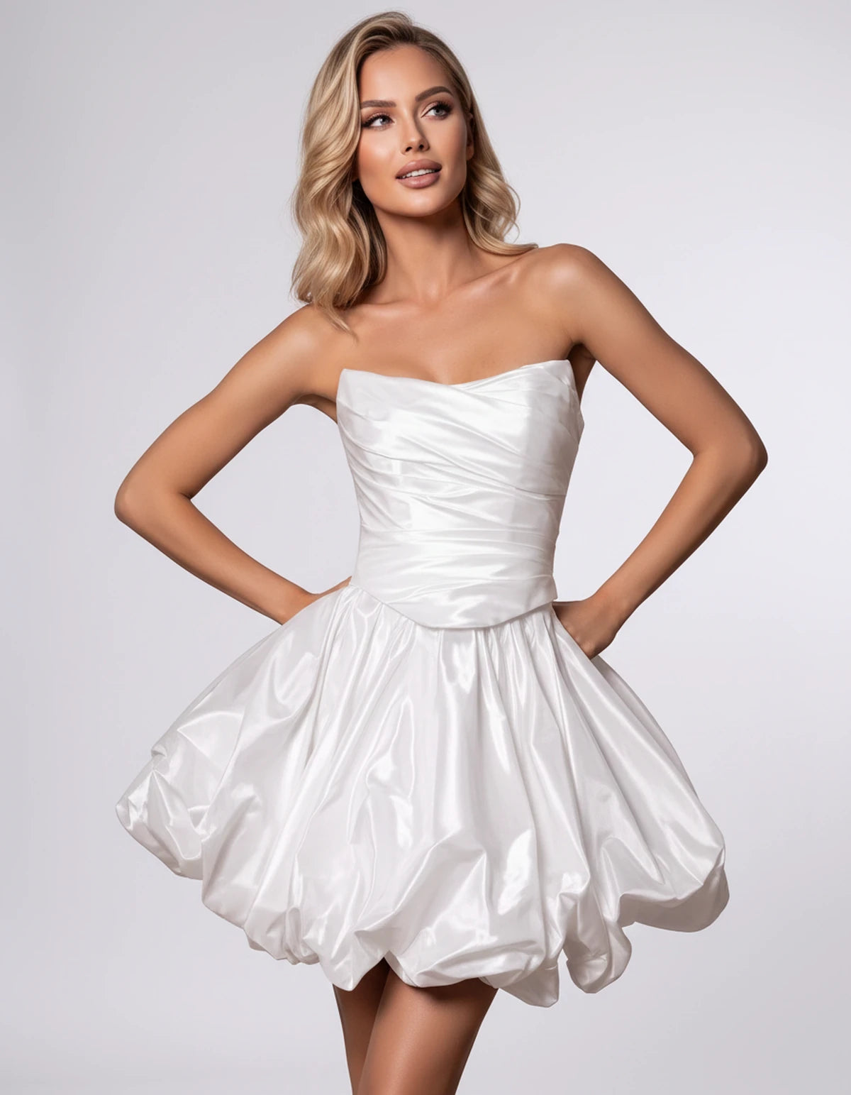 Amaranteika Mini Dress — White | SKU: SD-04419-white-XS,SD-04419-white-S,SD-04419-white-M,SD-04419-white-L,SD-04419-white-XL,SD-04419-white-2XL