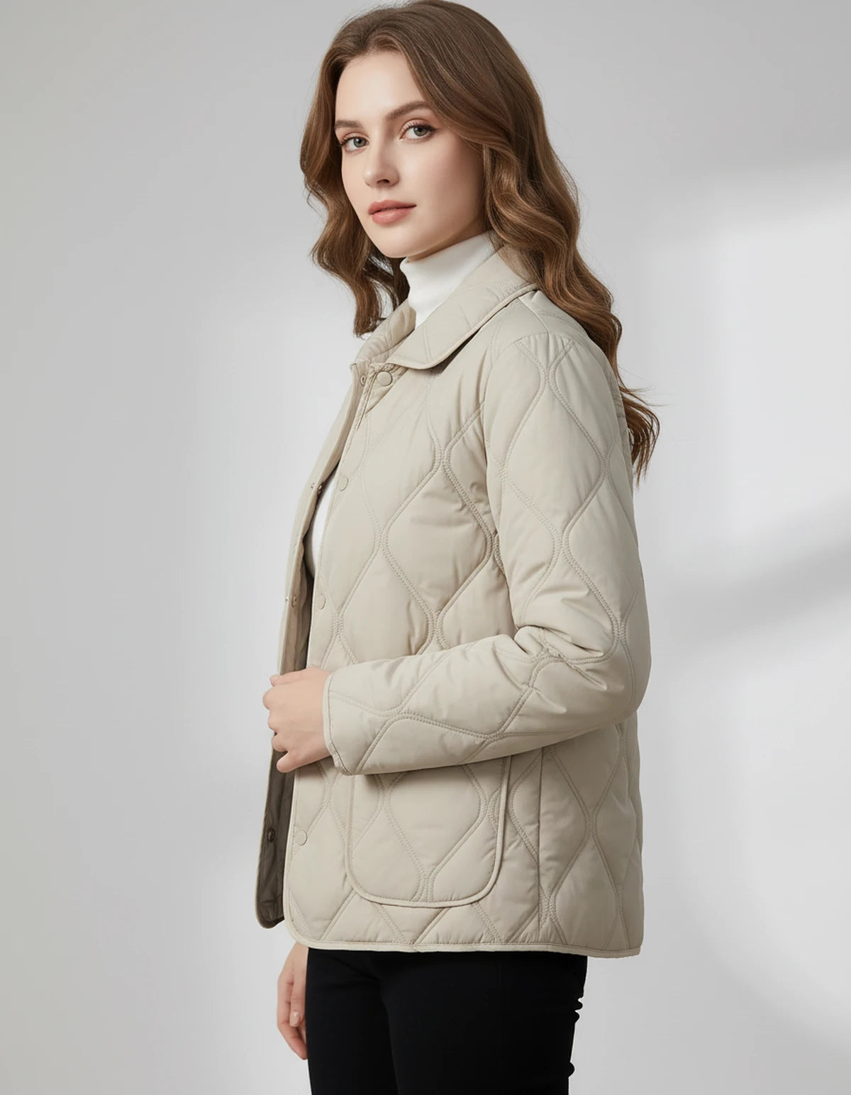Amarantelle Coat — Khaki | SKU: SD-42149-khaki-XS,SD-42149-khaki-S,SD-42149-khaki-M,SD-42149-khaki-L,SD-42149-khaki-XL,SD-42149-khaki-2XL