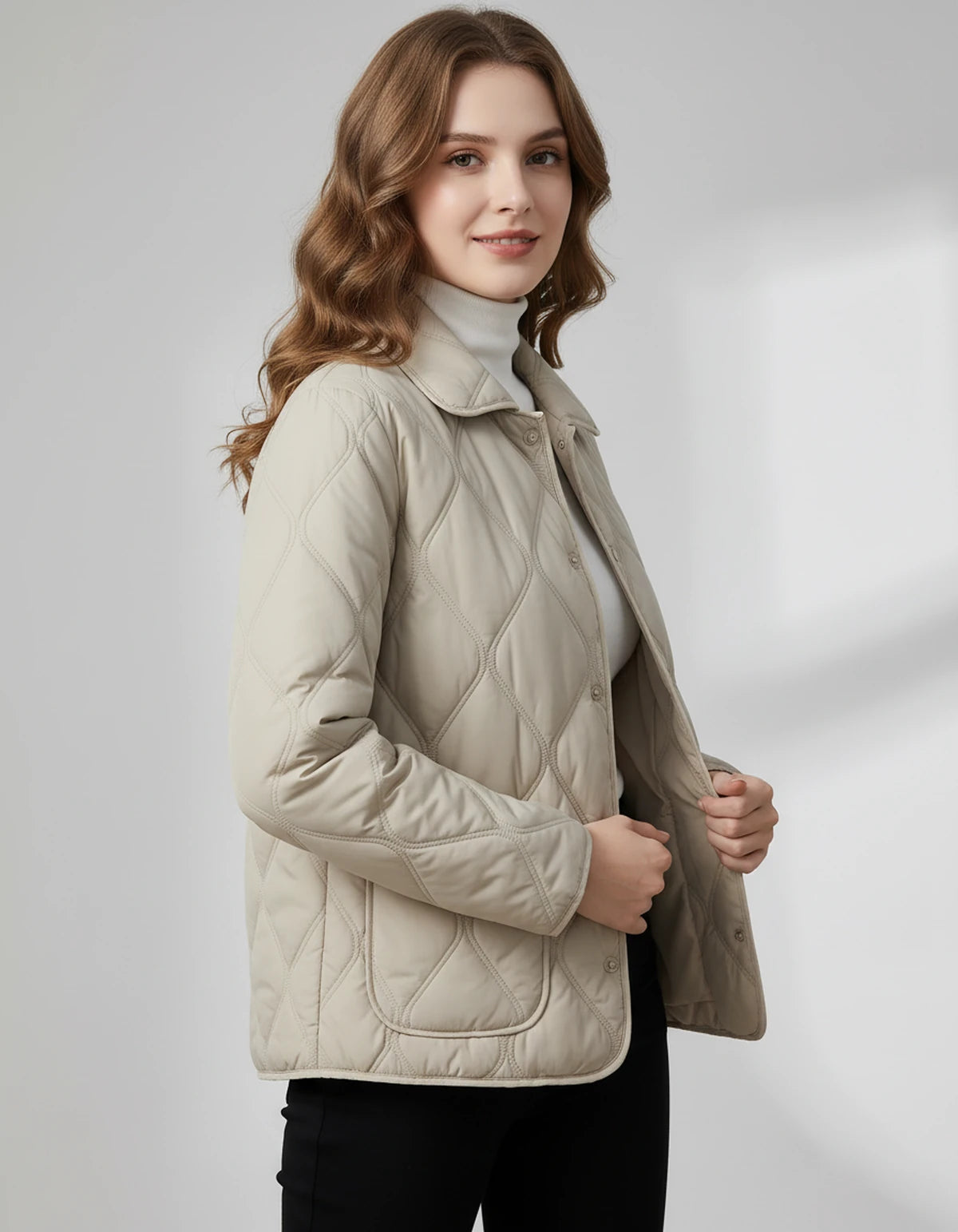 Amarantelle Coat — Khaki | SKU: SD-42149-khaki-XS,SD-42149-khaki-S,SD-42149-khaki-M,SD-42149-khaki-L,SD-42149-khaki-XL,SD-42149-khaki-2XL