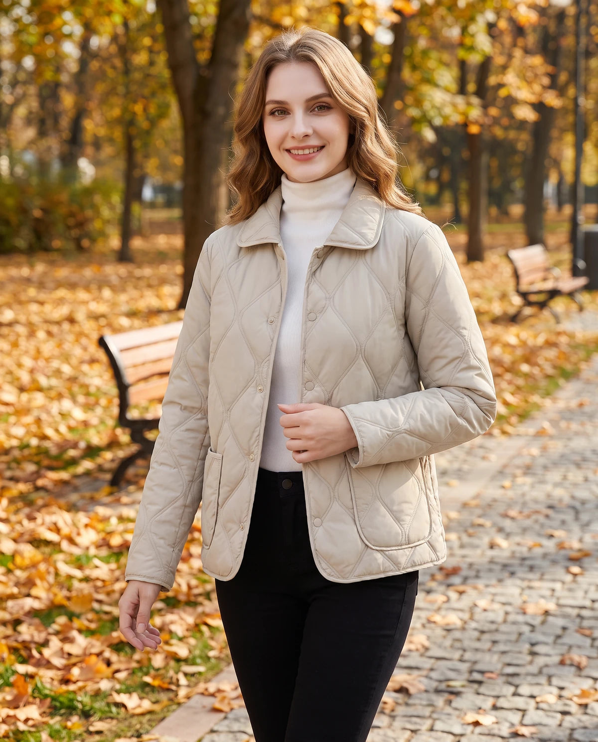 Amarantelle Coat — Khaki | SKU: SD-42149-khaki-XS,SD-42149-khaki-S,SD-42149-khaki-M,SD-42149-khaki-L,SD-42149-khaki-XL,SD-42149-khaki-2XL