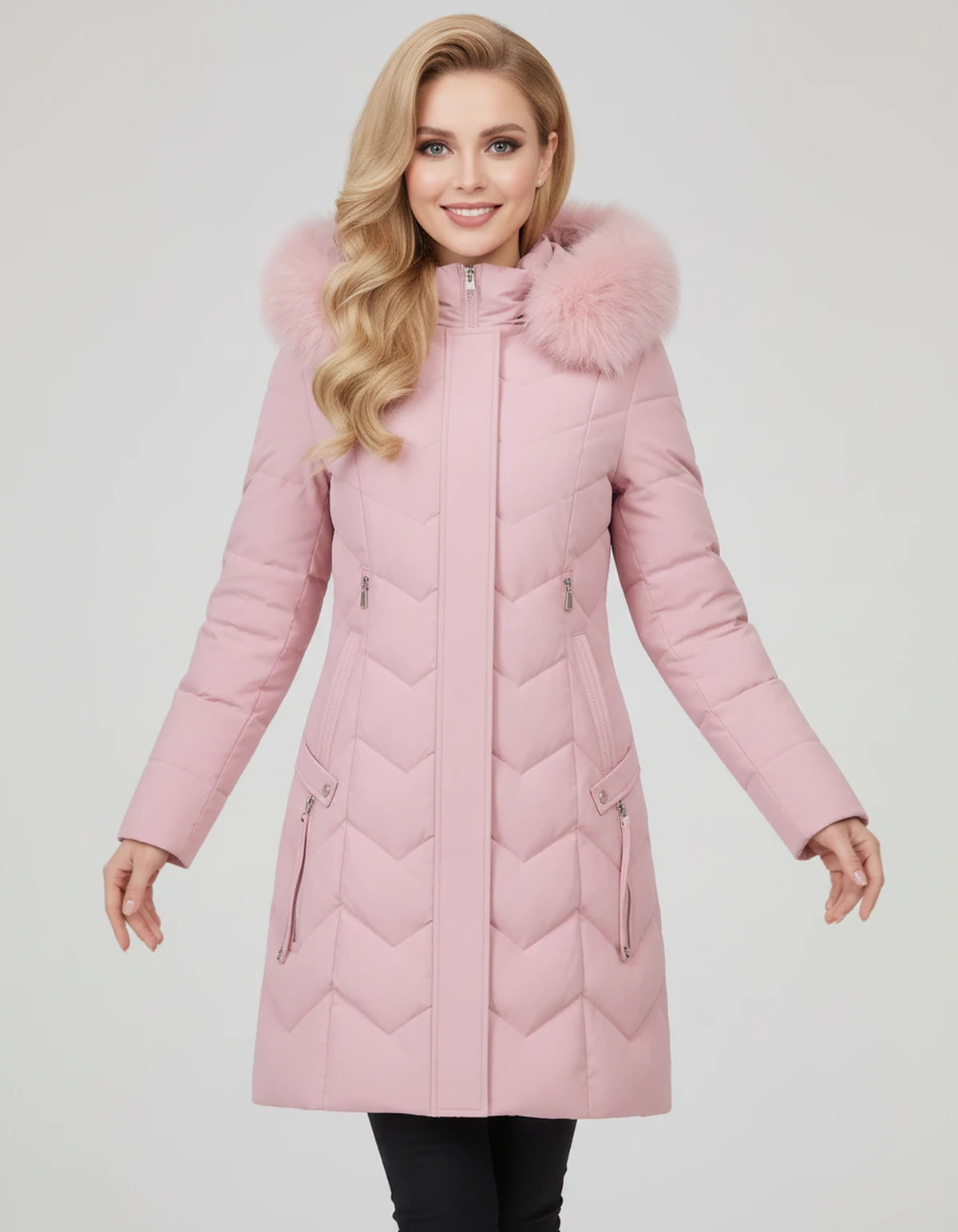 Amarantelle Coat — Pink | SKU: SD-42149-pink-XS,SD-42149-pink-S,SD-42149-pink-M,SD-42149-pink-L,SD-42149-pink-XL,SD-42149-pink-2XL