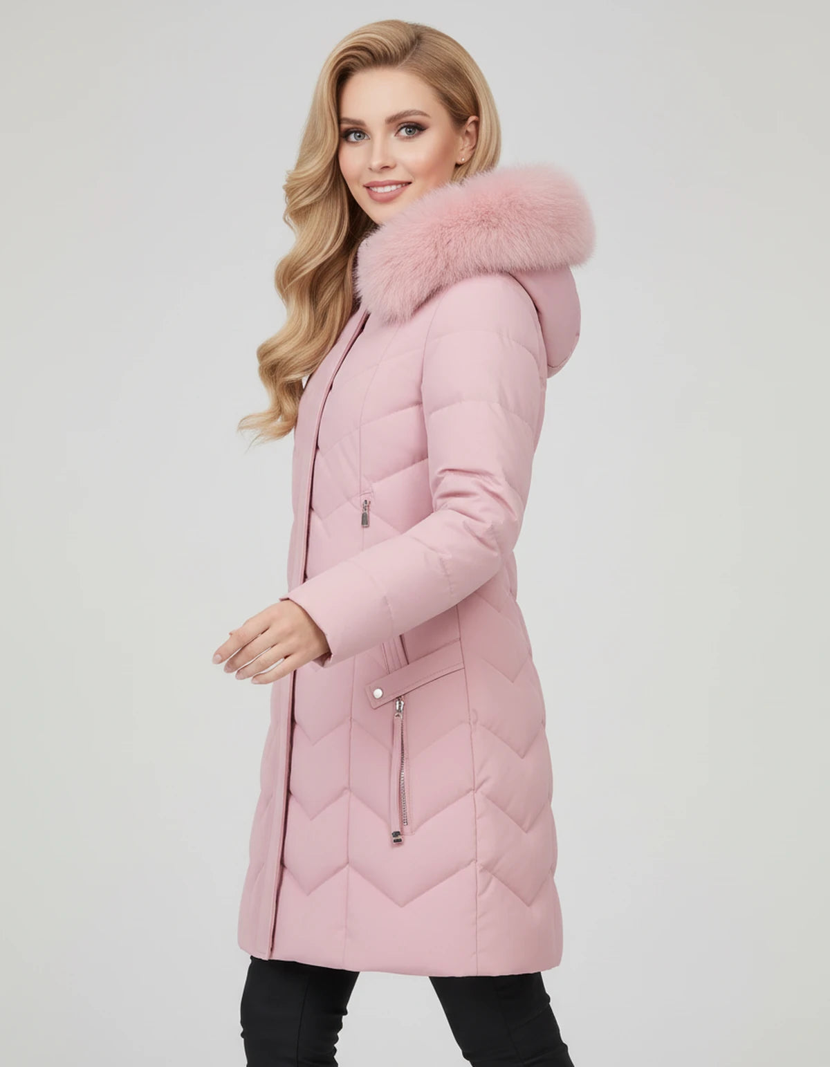Amarantelle Coat — Pink | SKU: SD-42149-pink-XS,SD-42149-pink-S,SD-42149-pink-M,SD-42149-pink-L,SD-42149-pink-XL,SD-42149-pink-2XL