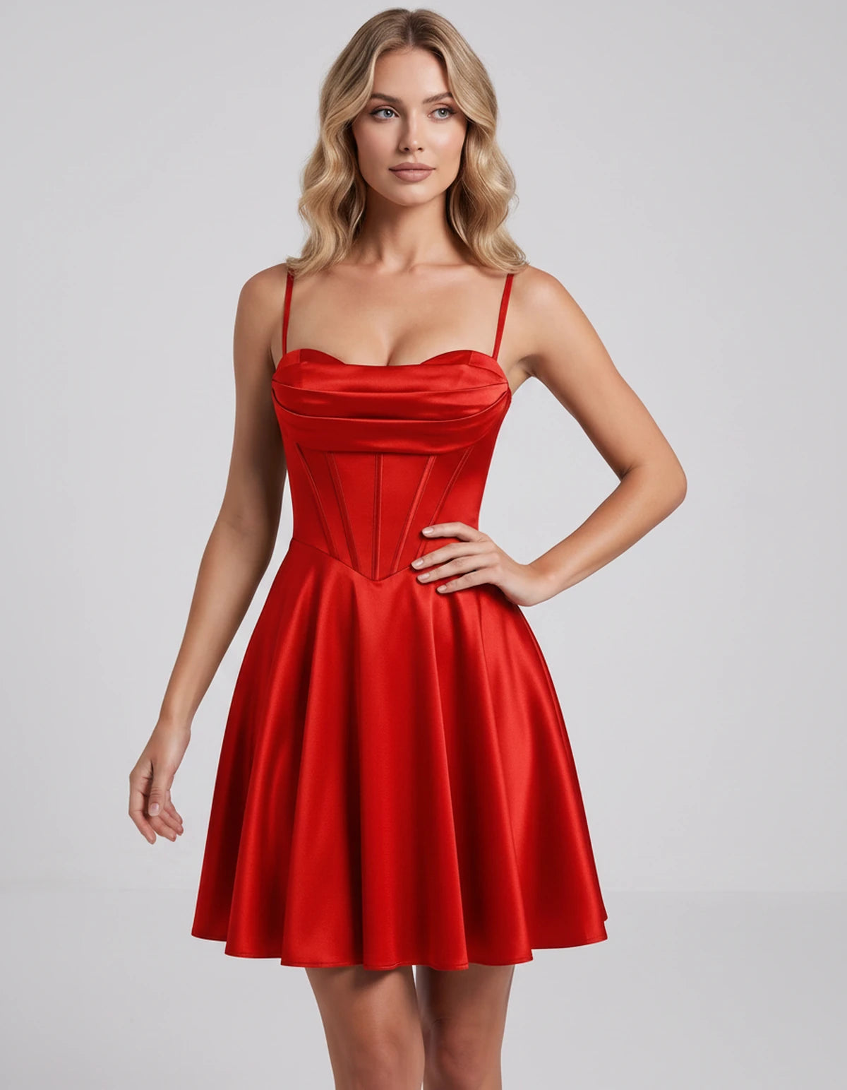 Ambrosia Mini Dress — Red | SKU: SD-73338-red-2,SD-73338-red-4,SD-73338-red-6,SD-73338-red-8,SD-73338-red-10,SD-73338-red-12,SD-73338-red-14,SD-73338-red-16,SD-73338-red-16W,SD-73338-red-18W,SD-73338-red-20W,SD-73338-red-22W