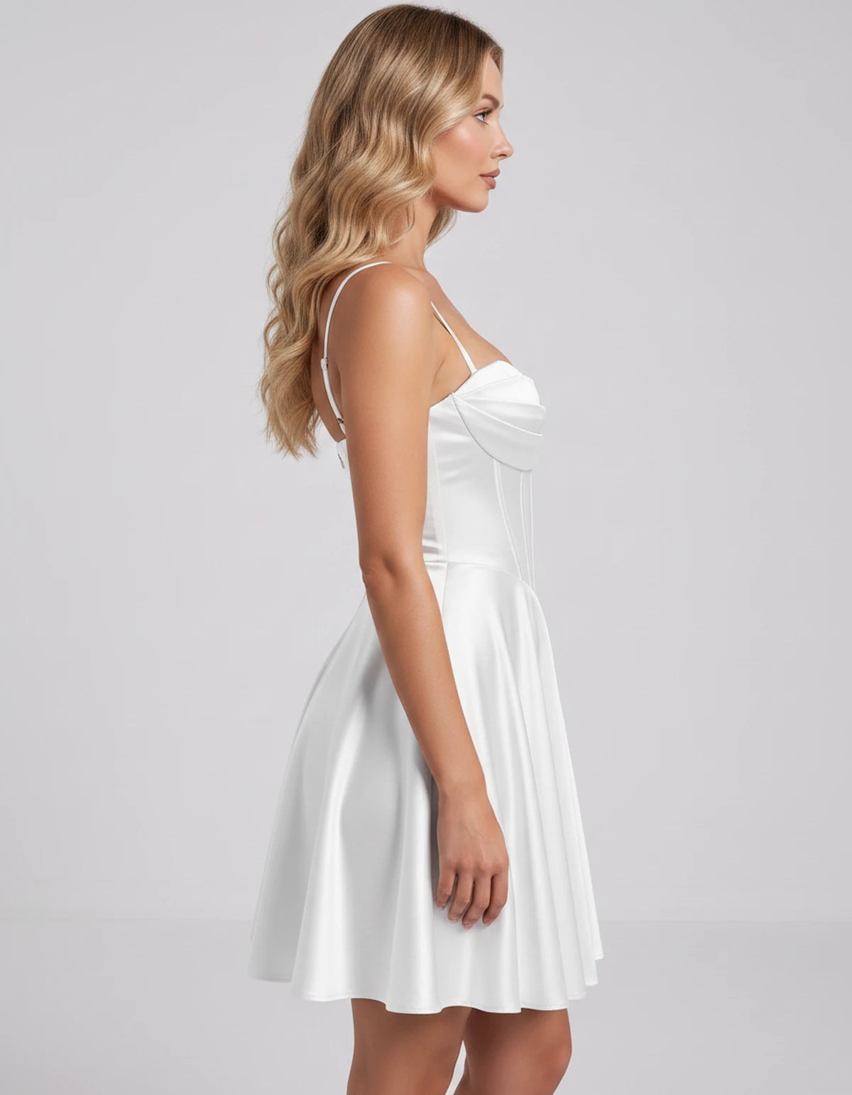 Ambrosia Mini Dress — White | SKU: SD-73338-white-2,SD-73338-white-4,SD-73338-white-6,SD-73338-white-8,SD-73338-white-10,SD-73338-white-12,SD-73338-white-14,SD-73338-white-16,SD-73338-white-16W,SD-73338-white-18W,SD-73338-white-20W,SD-73338-white-22W