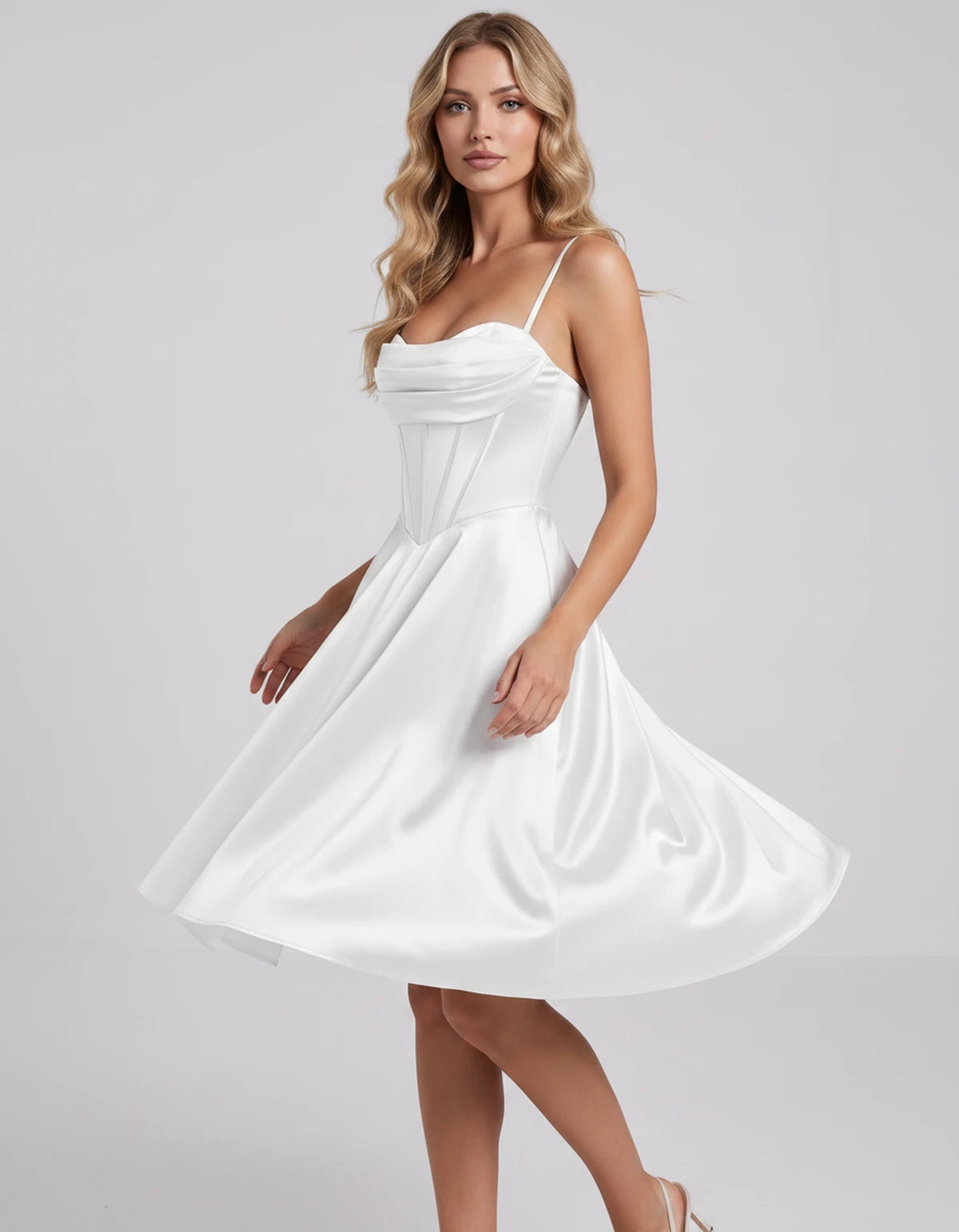 Ambrosia Mini Dress — White | SKU: SD-73338-white-2,SD-73338-white-4,SD-73338-white-6,SD-73338-white-8,SD-73338-white-10,SD-73338-white-12,SD-73338-white-14,SD-73338-white-16,SD-73338-white-16W,SD-73338-white-18W,SD-73338-white-20W,SD-73338-white-22W