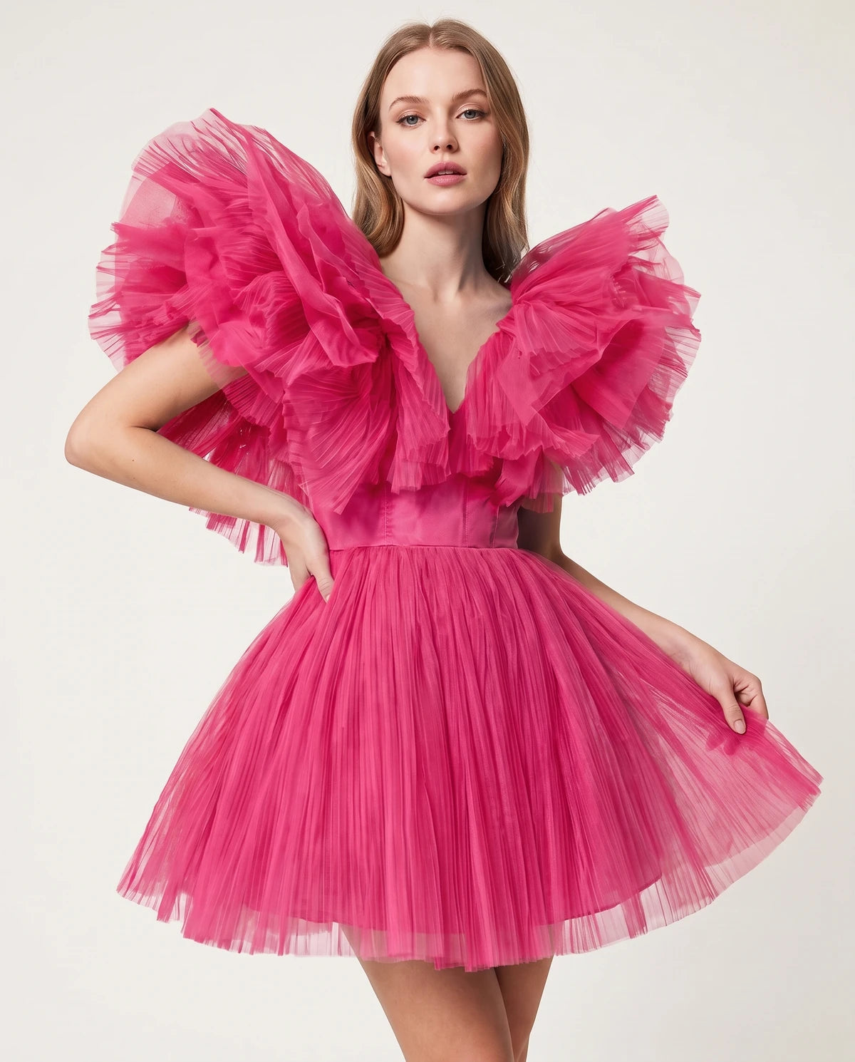 Amorelle Mini Dress — Fuchsia