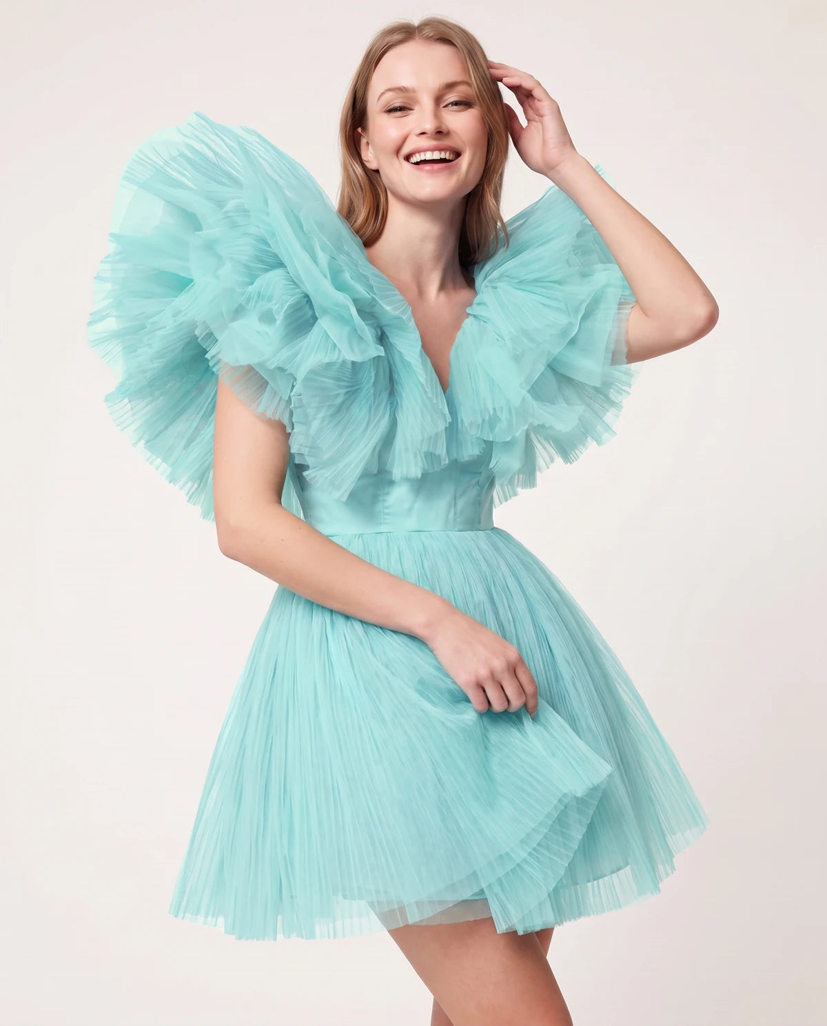 Amorelle Mini Dress — Mint | SKU: SD-41404-mint-XS,SD-41404-mint-S,SD-41404-mint-M,SD-41404-mint-L,SD-41404-mint-XL