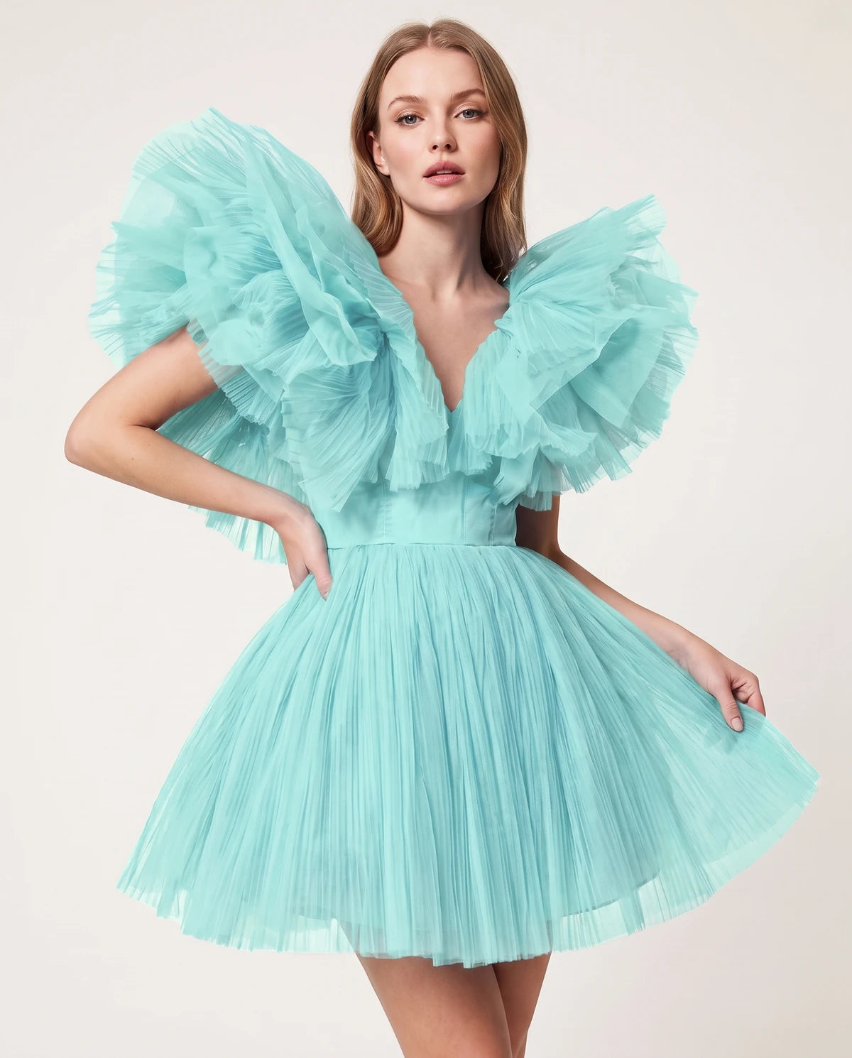 Amorelle Mini Dress — Mint | SKU: SD-41404-mint-XS,SD-41404-mint-S,SD-41404-mint-M,SD-41404-mint-L,SD-41404-mint-XL