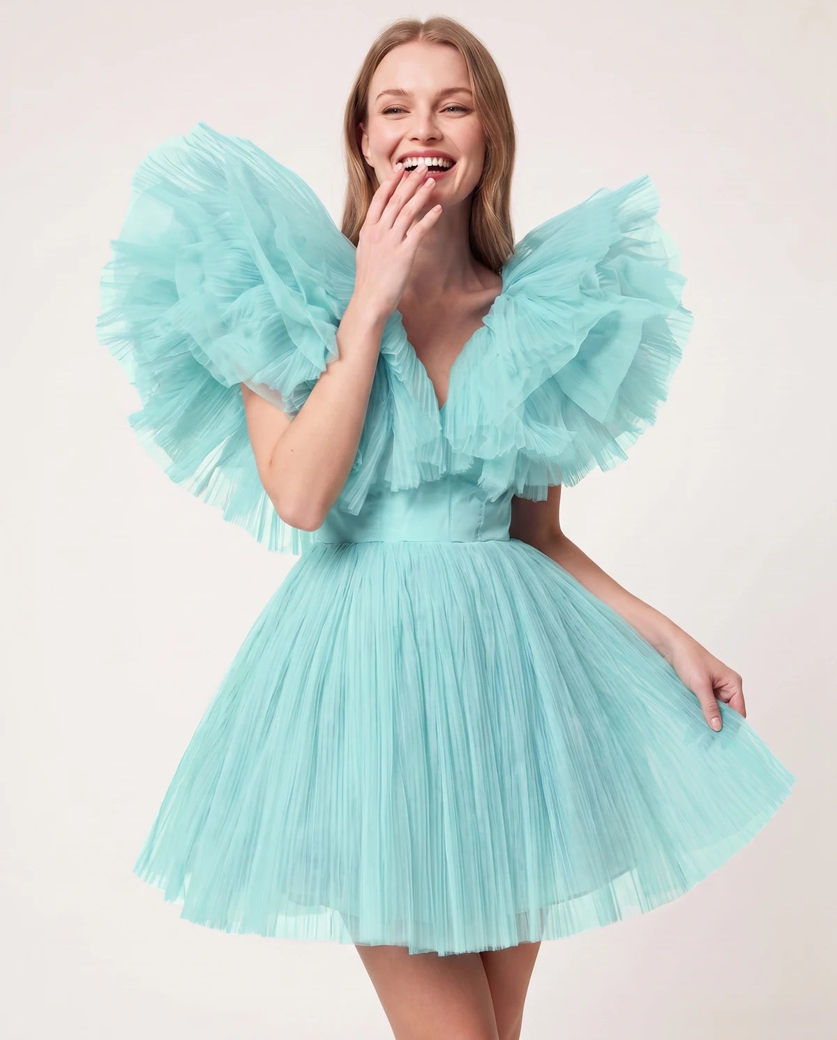 Amorelle Mini Dress — Mint | SKU: SD-41404-mint-XS,SD-41404-mint-S,SD-41404-mint-M,SD-41404-mint-L,SD-41404-mint-XL
