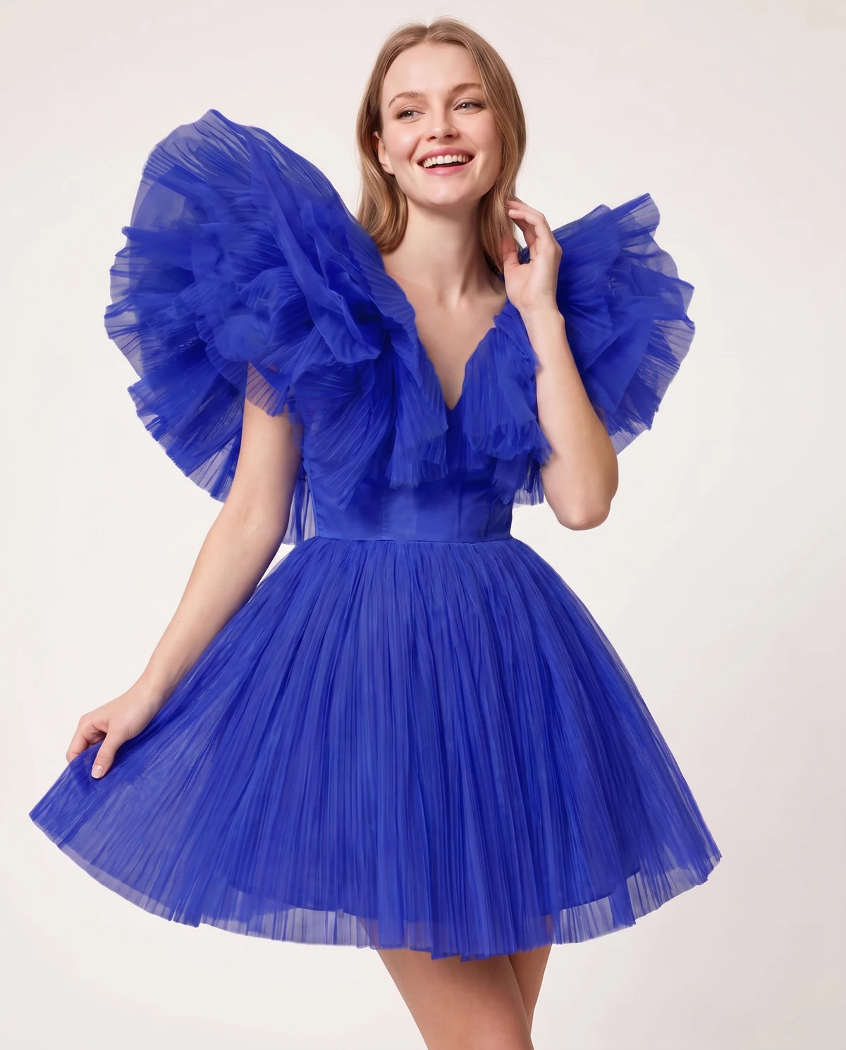 Amorelle Mini Dress — Royal Blue | SKU: SD-41404-royalblue-XS,SD-41404-royalblue-S,SD-41404-royalblue-M,SD-41404-royalblue-L,SD-41404-royalblue-XL