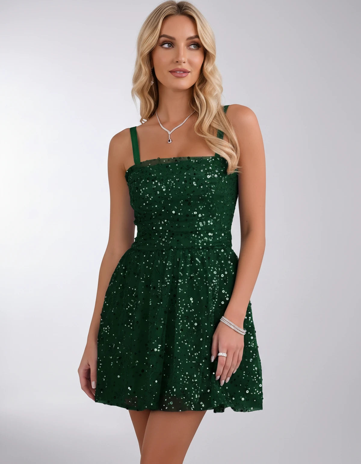 Angelique Mini Dress — Emerald | SKU: SD-29663-emerald-2,SD-29663-emerald-4,SD-29663-emerald-6,SD-29663-emerald-8,SD-29663-emerald-10,SD-29663-emerald-12,SD-29663-emerald-14,SD-29663-emerald-16,SD-29663-emerald-16W,SD-29663-emerald-18W,SD-29663-emerald-20W,SD-29663-emerald-22W