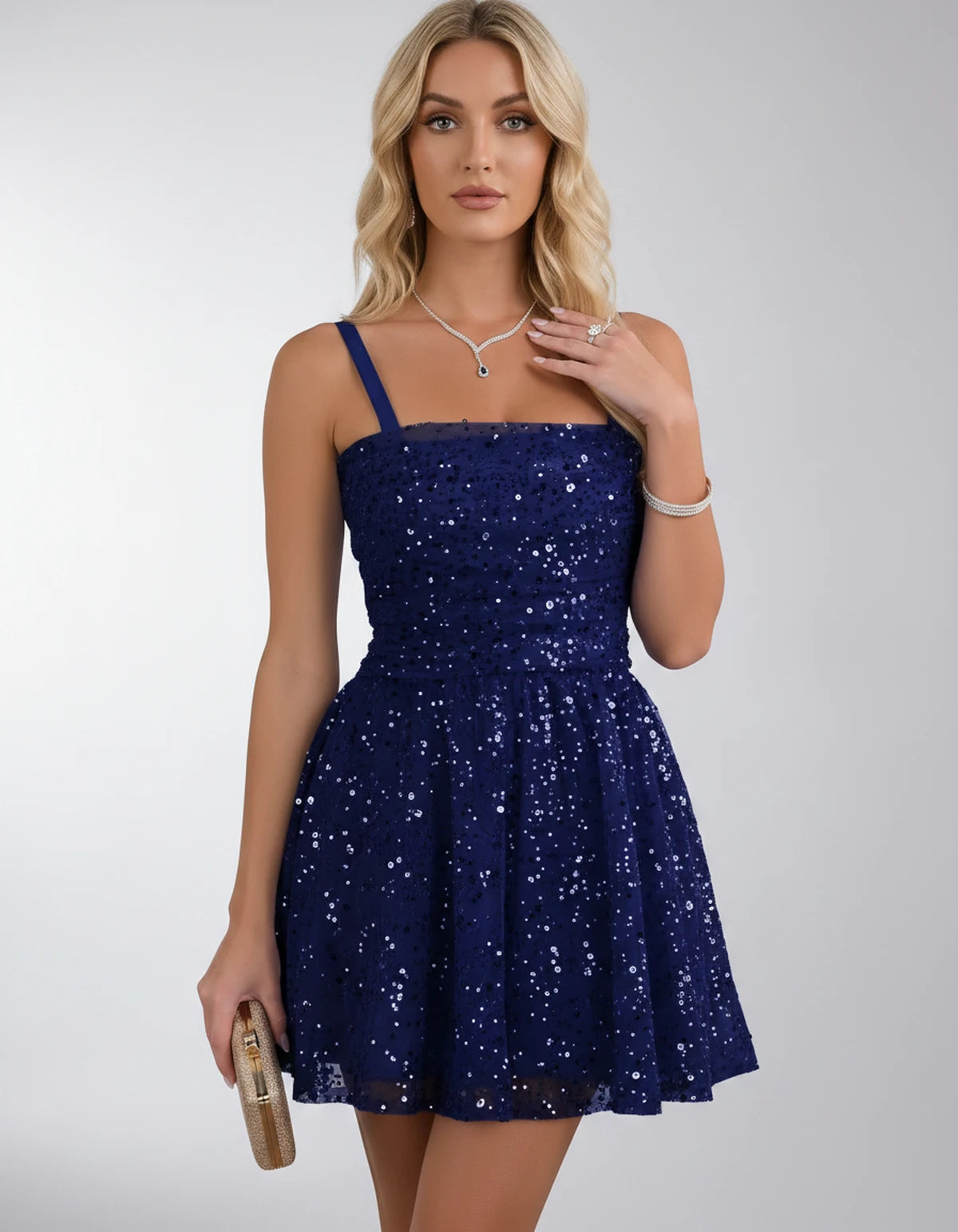 Angelique Mini Dress — Navy | SKU: SD-29663-navy-2,SD-29663-navy-4,SD-29663-navy-6,SD-29663-navy-8,SD-29663-navy-10,SD-29663-navy-12,SD-29663-navy-14,SD-29663-navy-16,SD-29663-navy-16W,SD-29663-navy-18W,SD-29663-navy-20W,SD-29663-navy-22W
