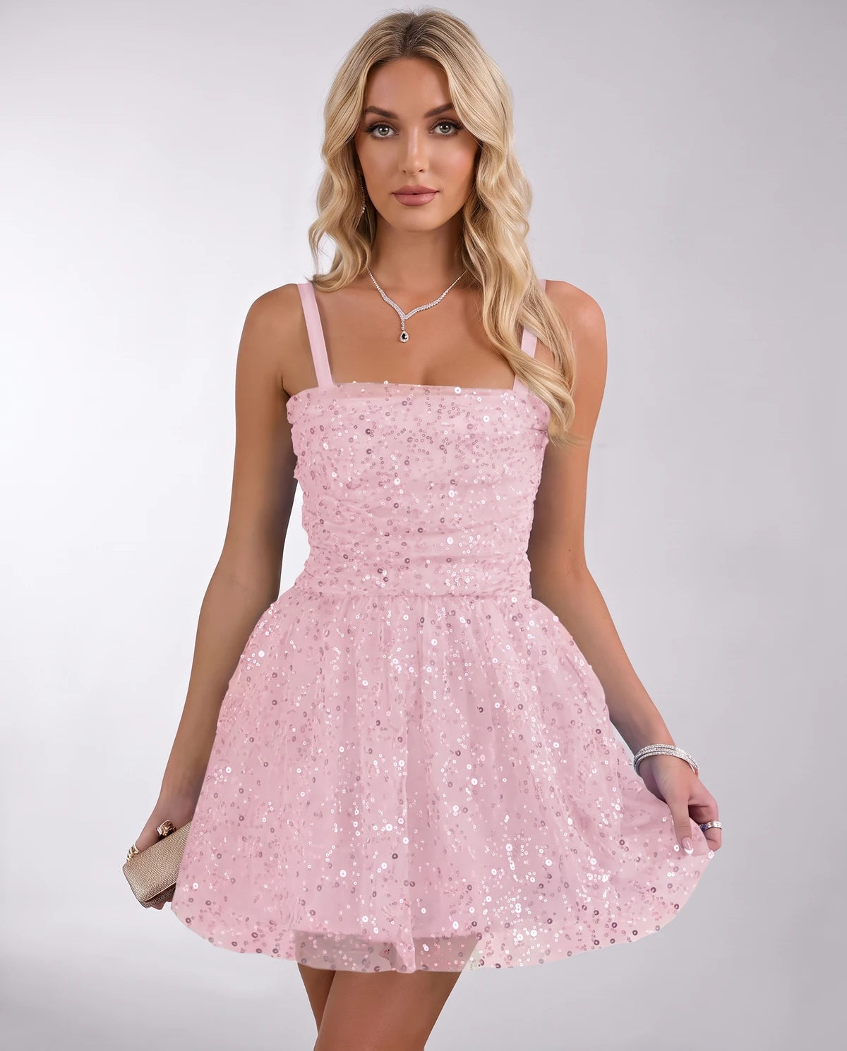Angelique Mini Dress — Pink